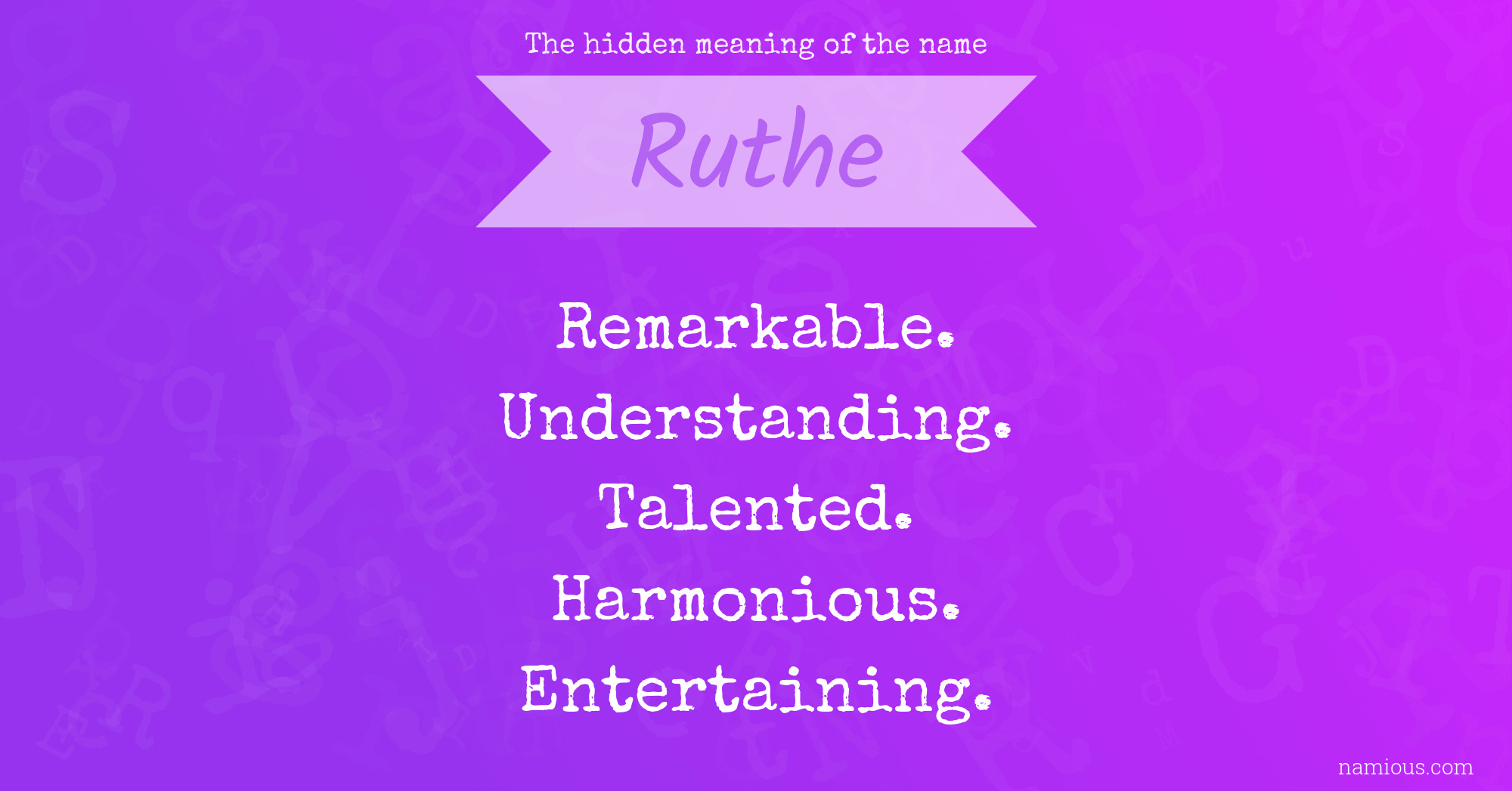 The hidden meaning of the name Ruthe