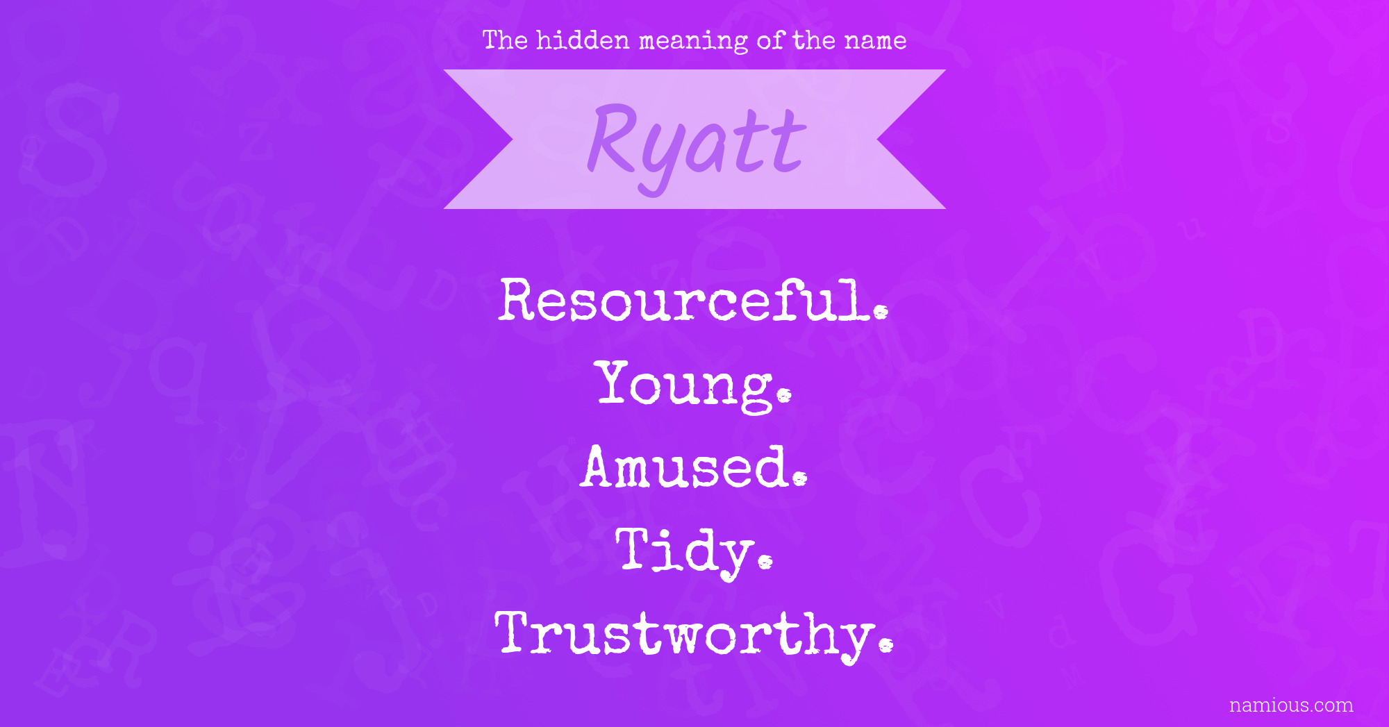 The hidden meaning of the name Ryatt