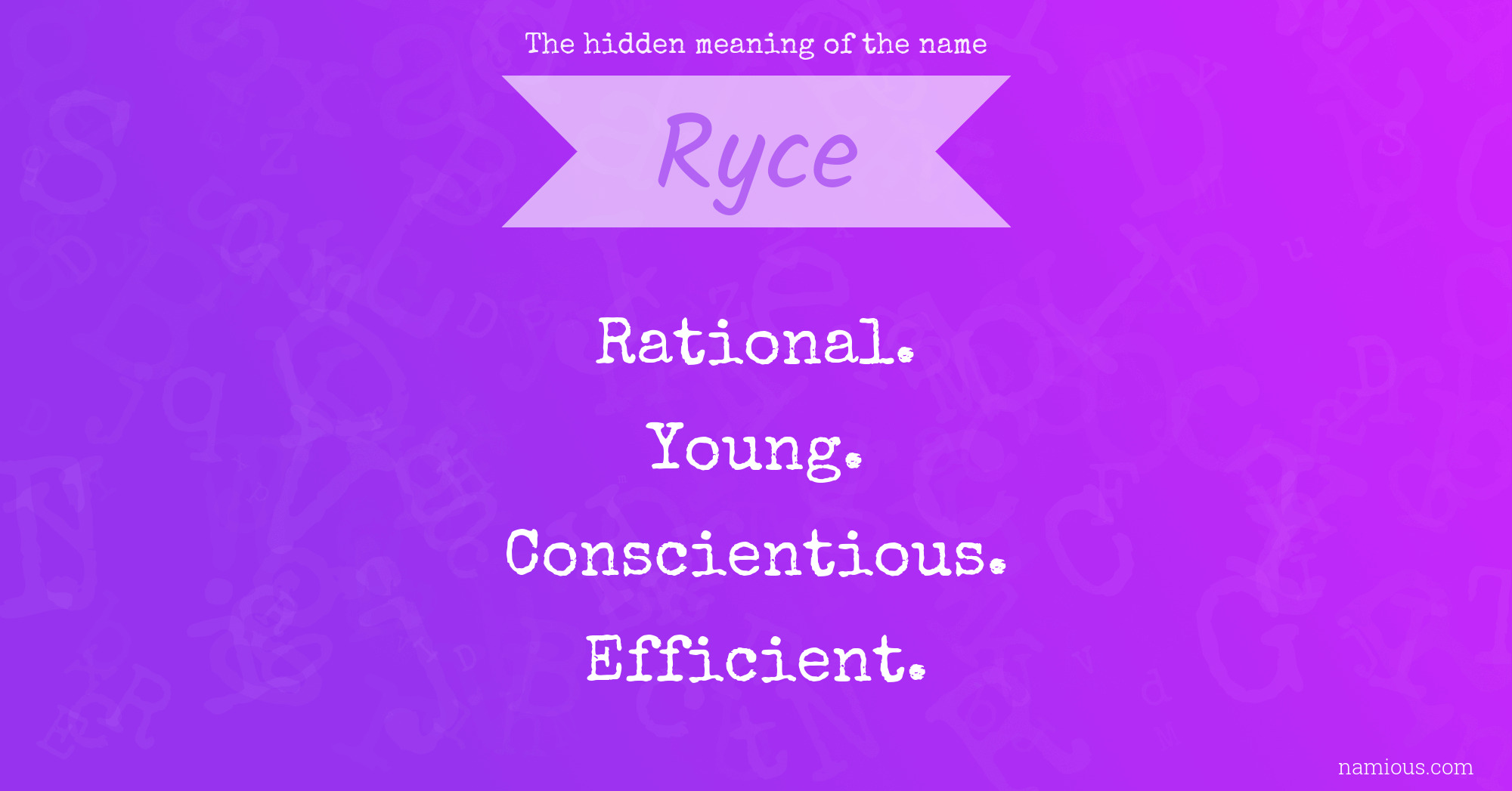 The hidden meaning of the name Ryce