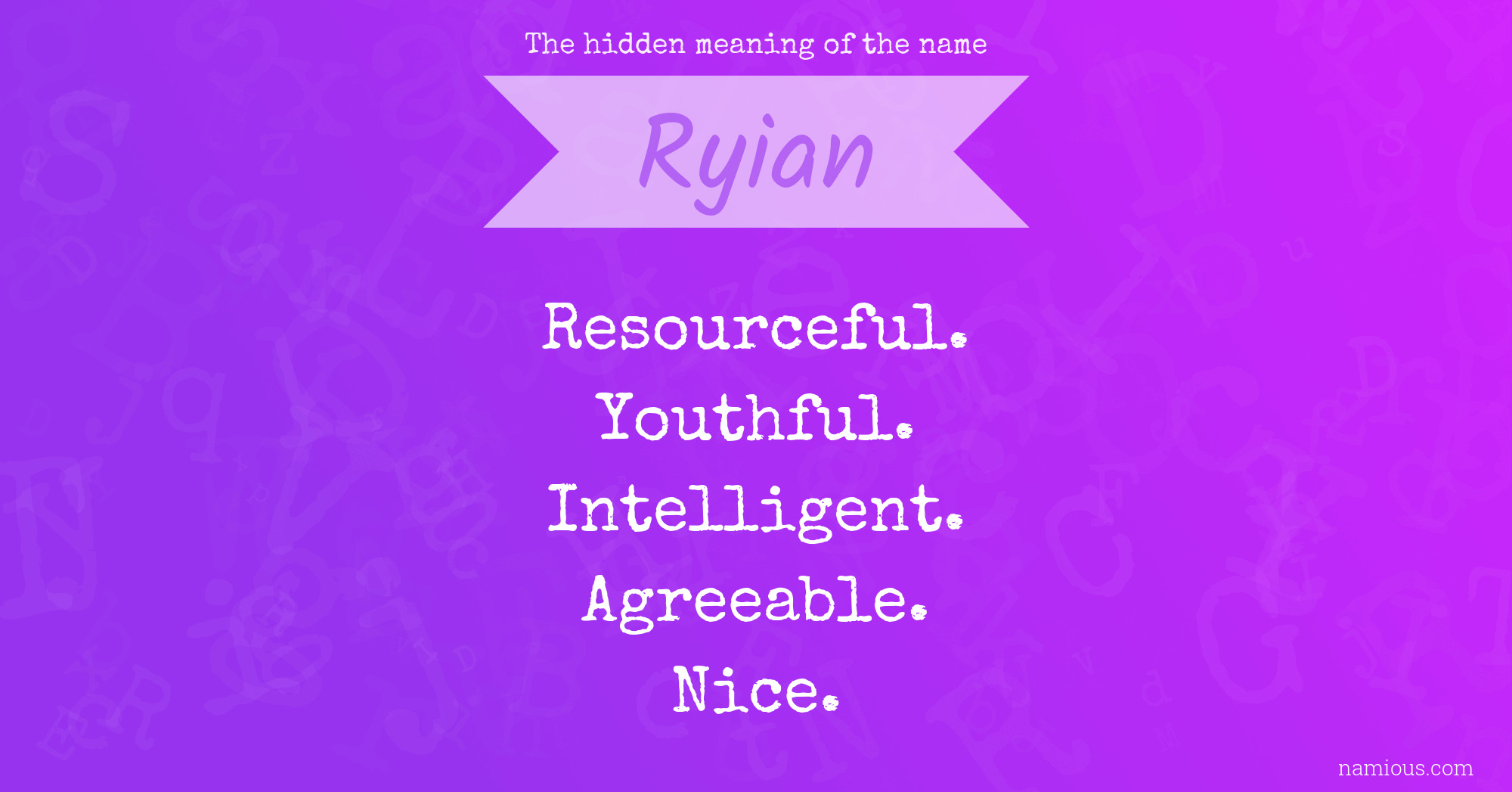 The hidden meaning of the name Ryian