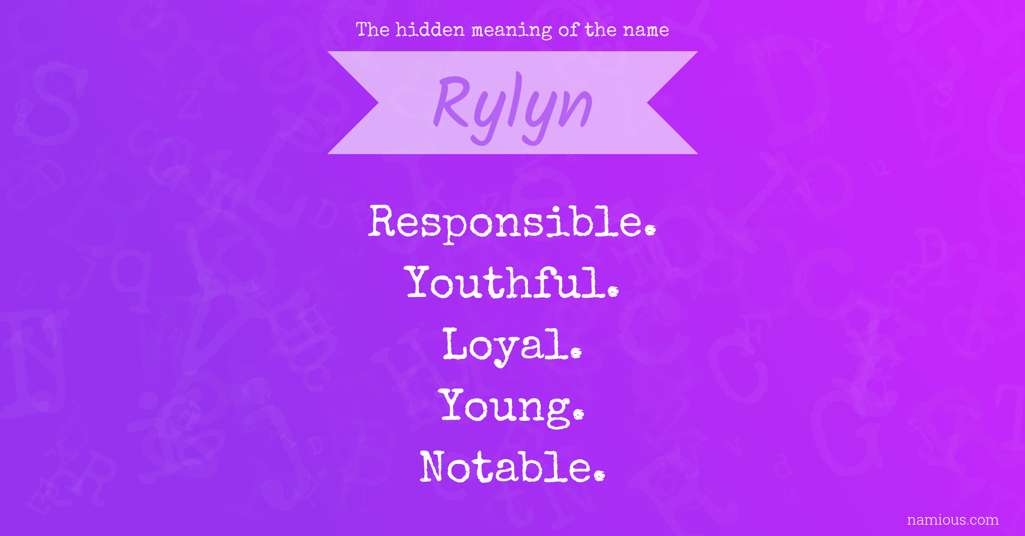 The hidden meaning of the name Rylyn