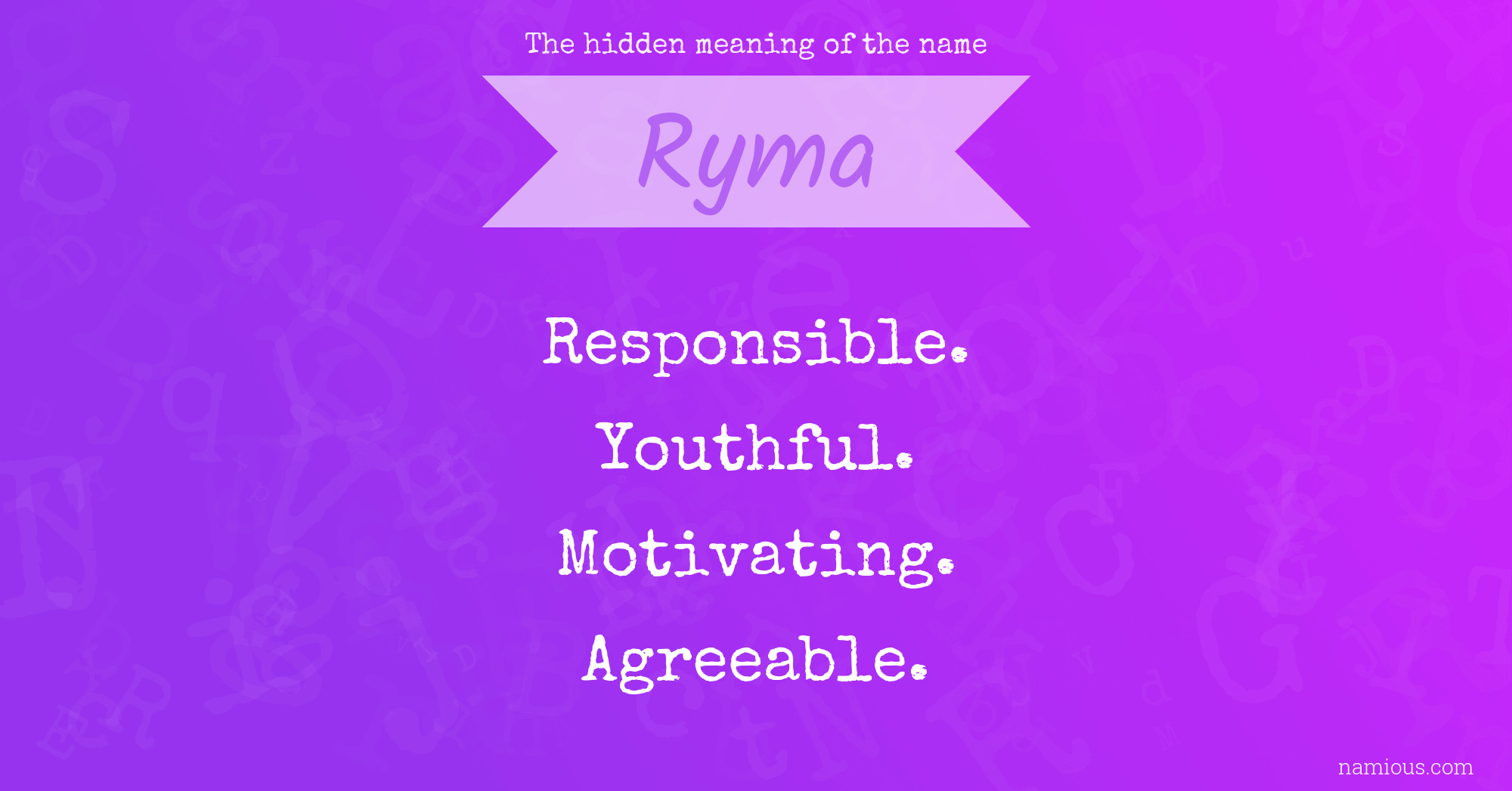 The hidden meaning of the name Ryma