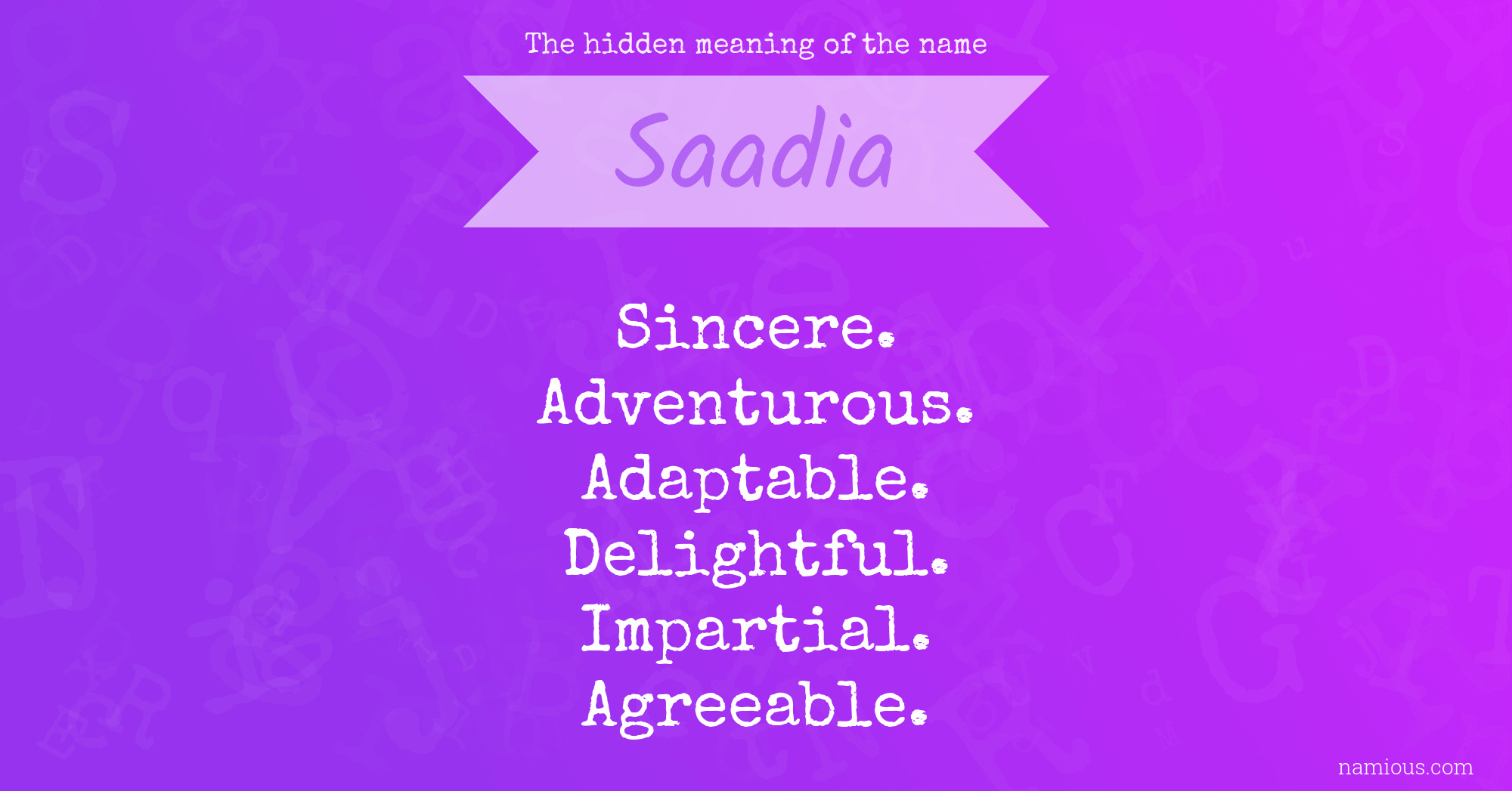 The hidden meaning of the name Saadia