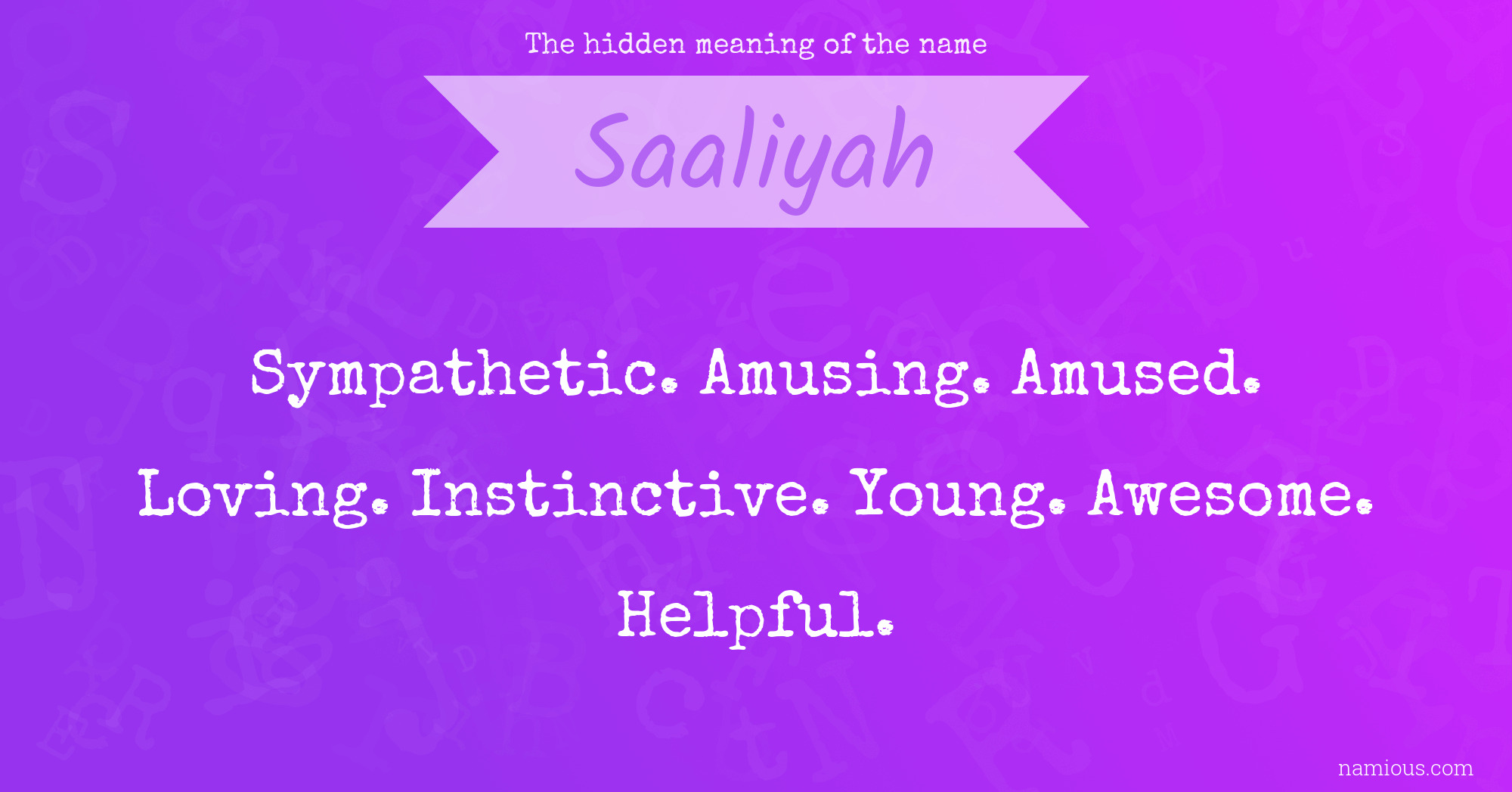 The hidden meaning of the name Saaliyah