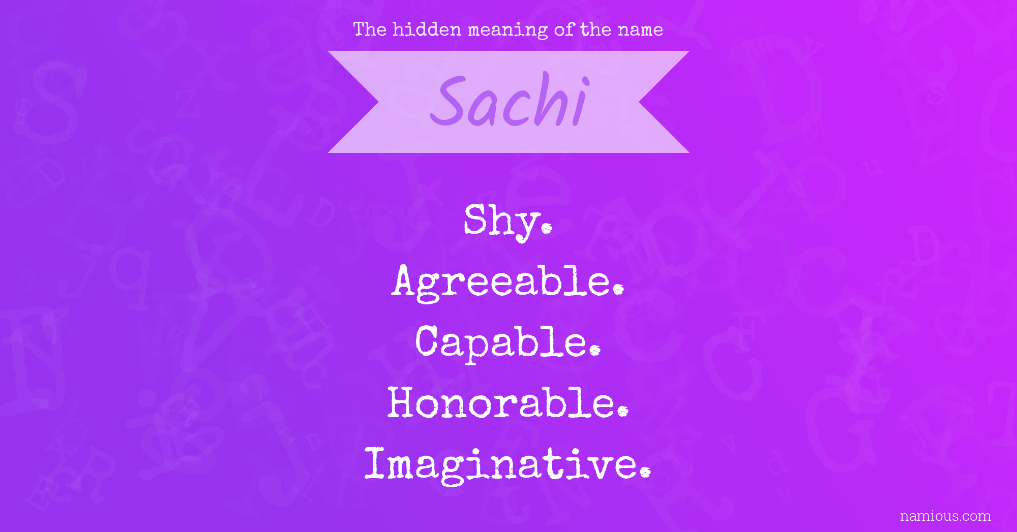 The hidden meaning of the name Sachi