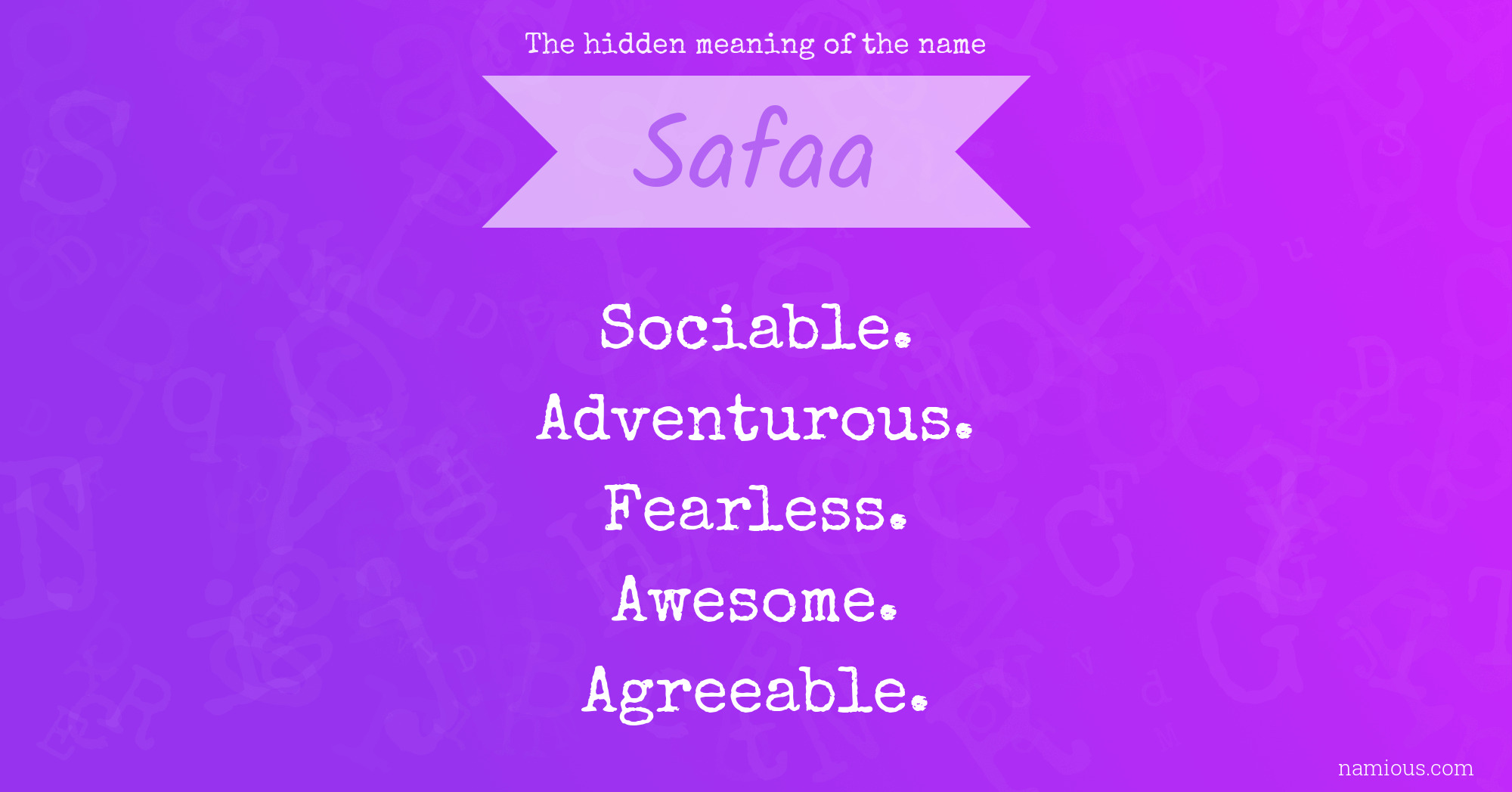 The hidden meaning of the name Safaa