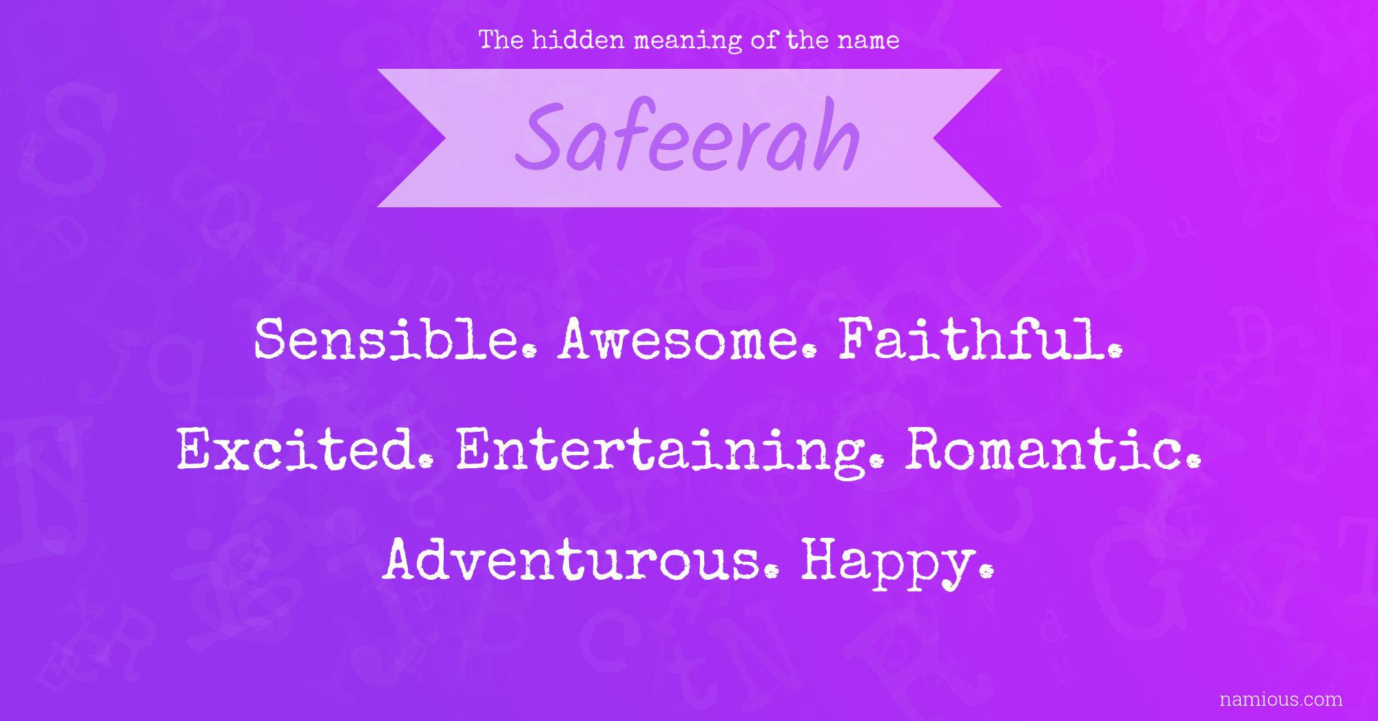 The hidden meaning of the name Safeerah