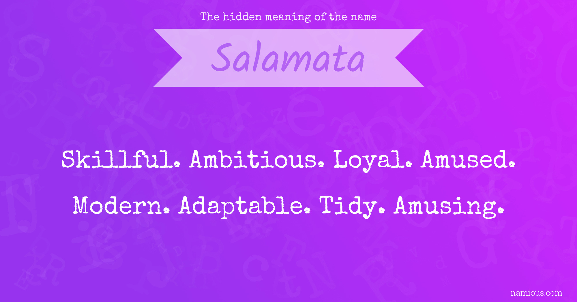 The hidden meaning of the name Salamata