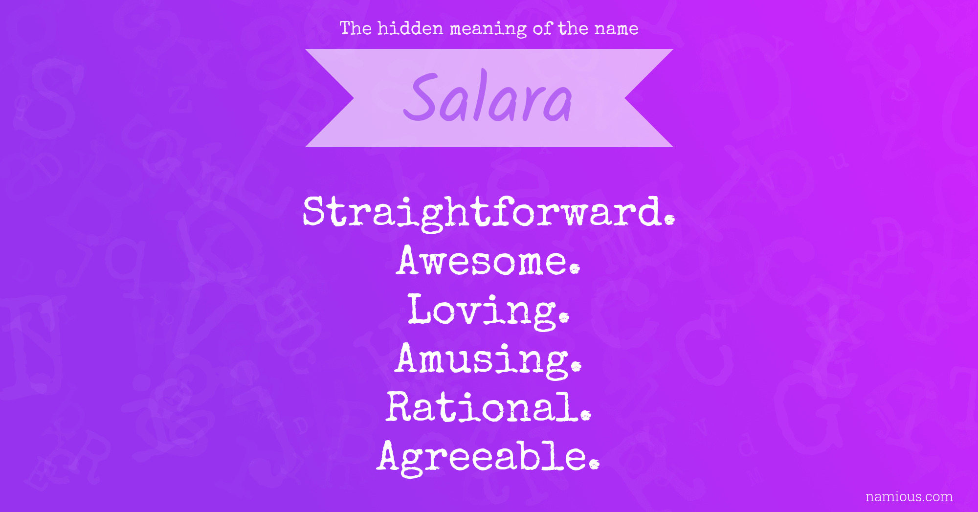 The hidden meaning of the name Salara