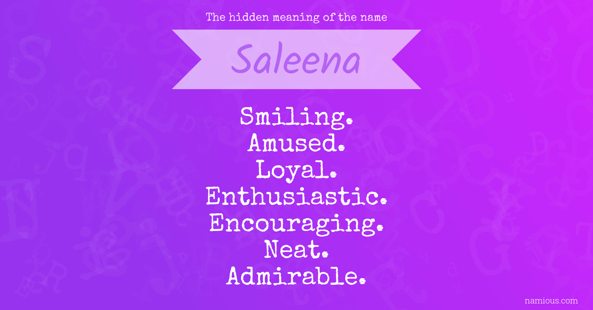 The hidden meaning of the name Saleena