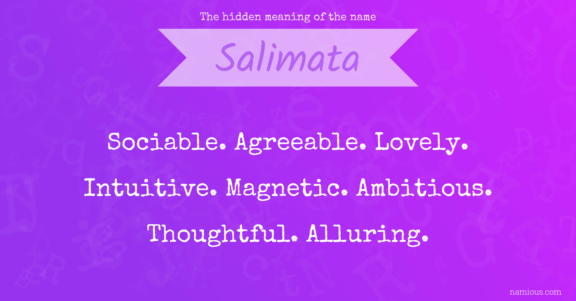 The hidden meaning of the name Salimata