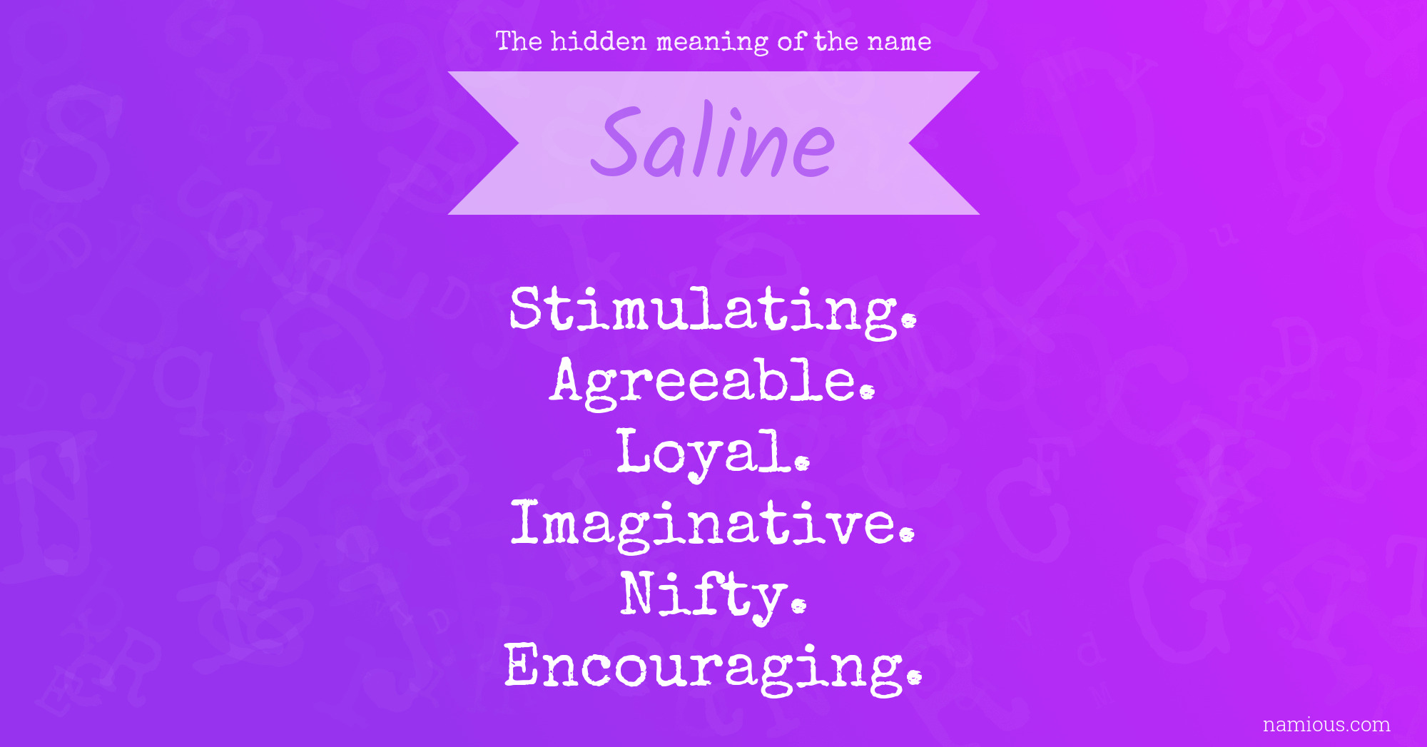 The hidden meaning of the name Saline