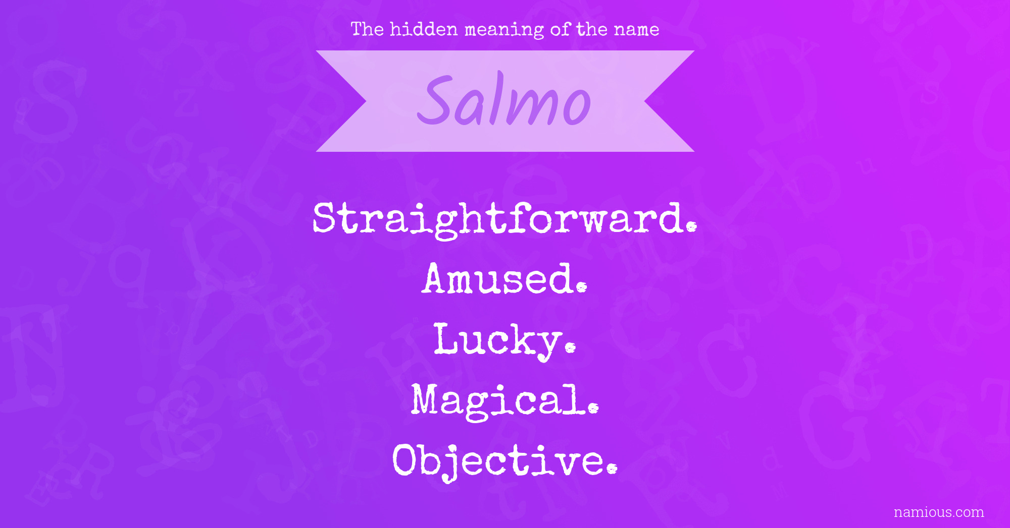 The hidden meaning of the name Salmo