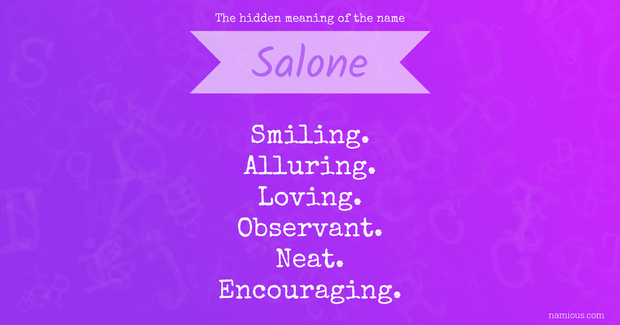 The hidden meaning of the name Salone