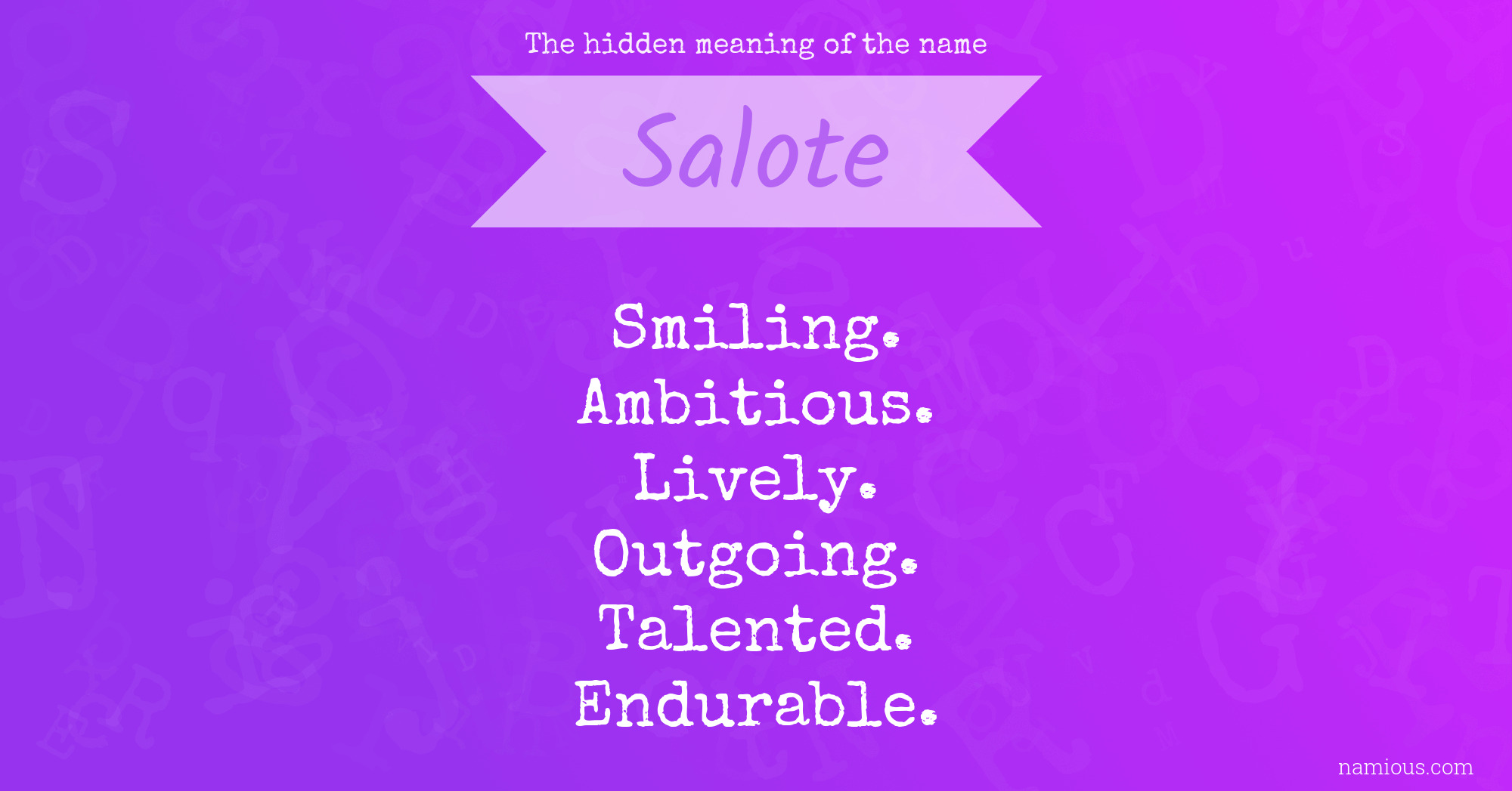 The hidden meaning of the name Salote