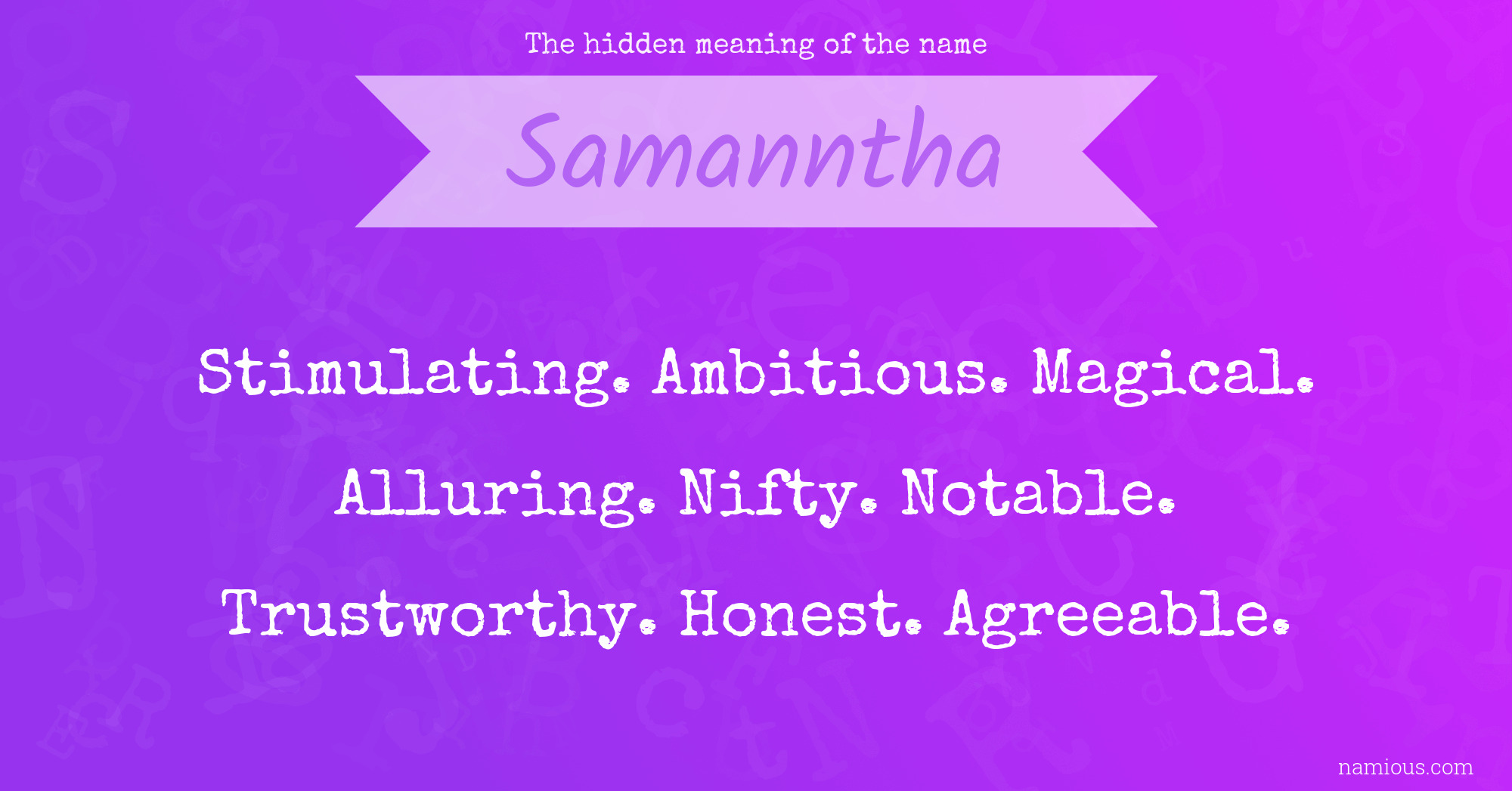 The hidden meaning of the name Samanntha