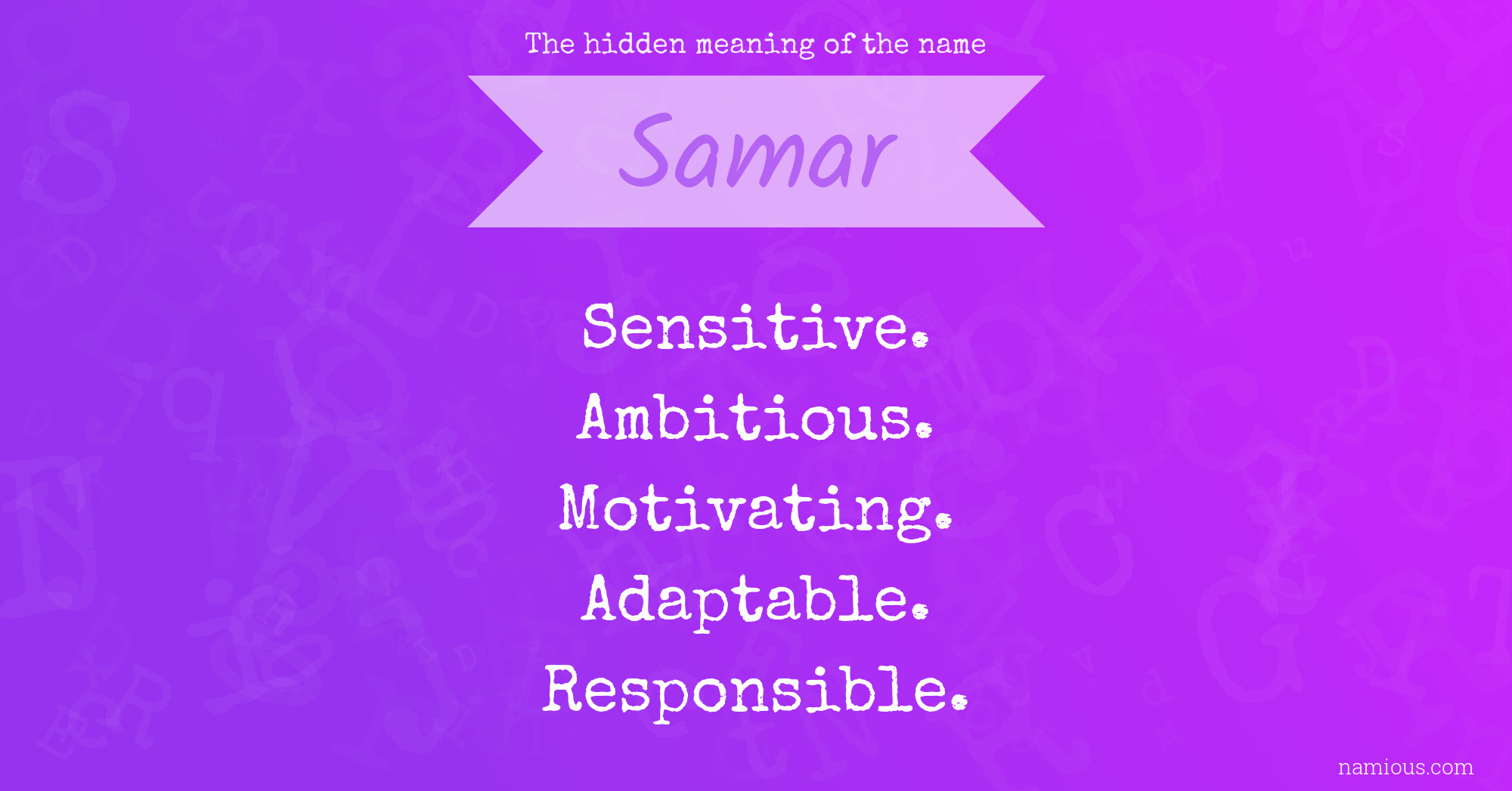 The hidden meaning of the name Samar