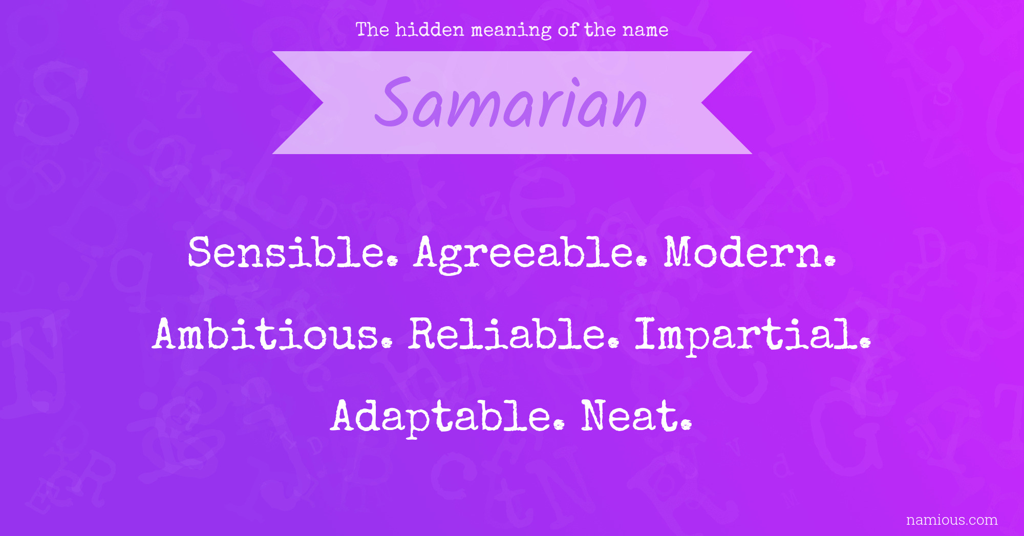 The hidden meaning of the name Samarian