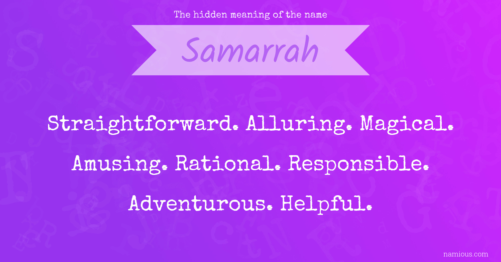 The hidden meaning of the name Samarrah