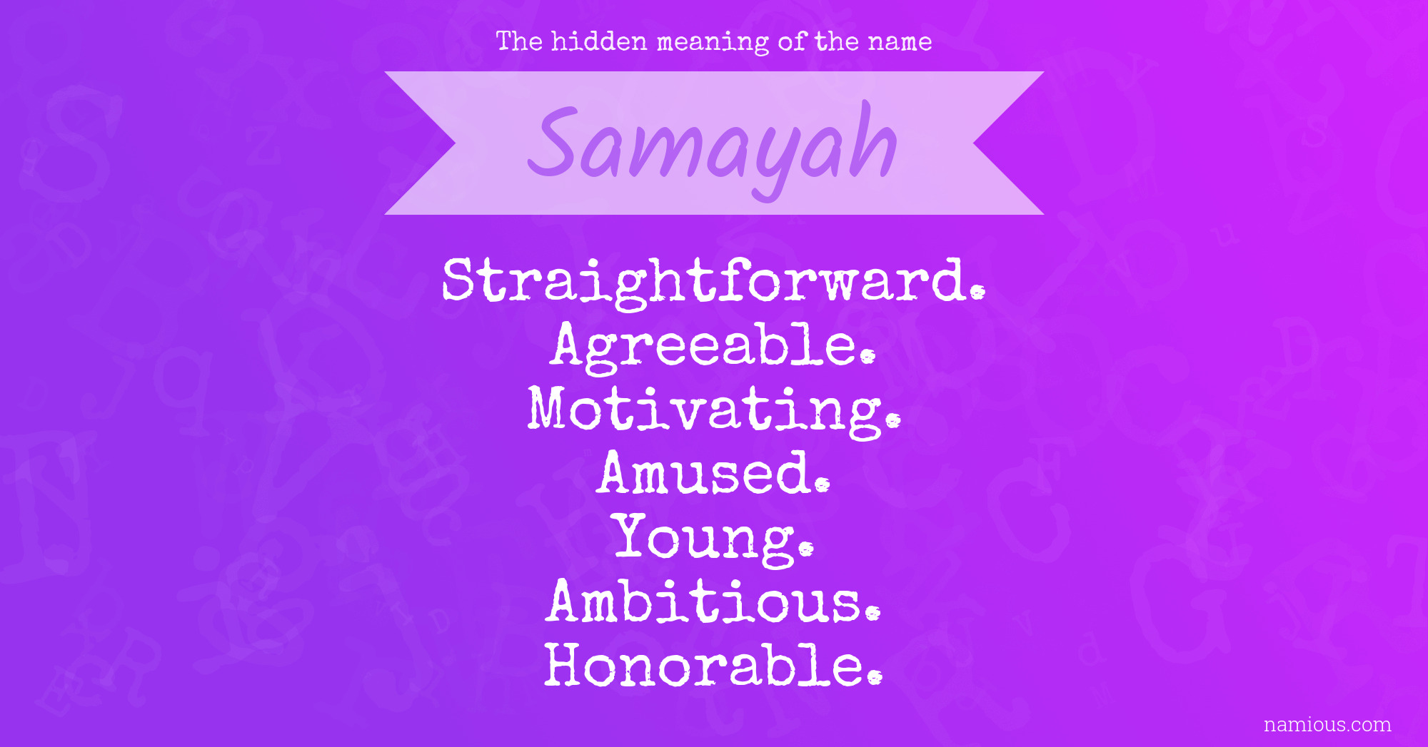 The hidden meaning of the name Samayah