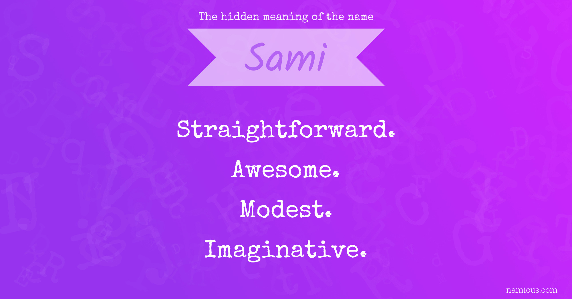 The hidden meaning of the name Sami