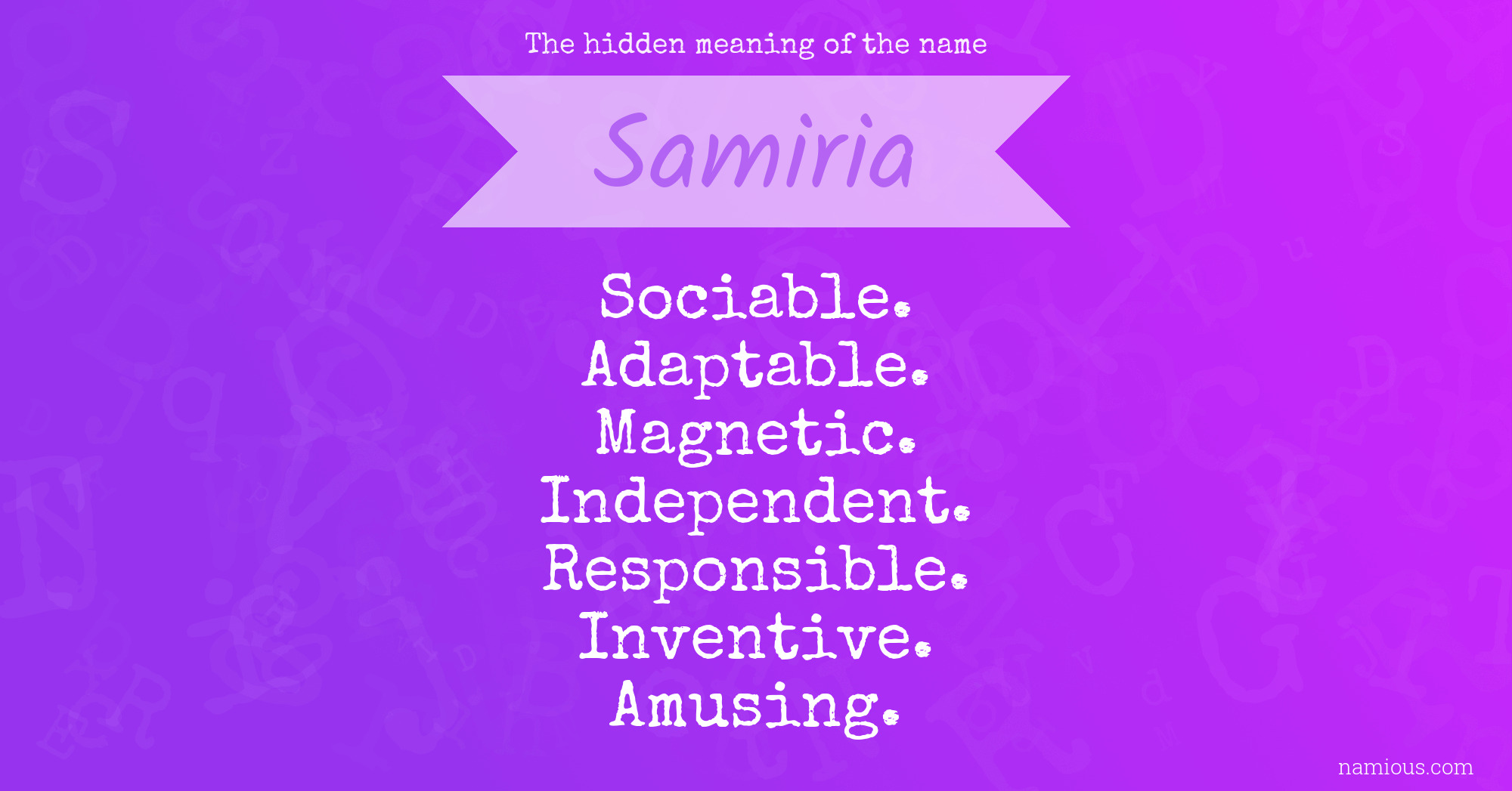 The hidden meaning of the name Samiria