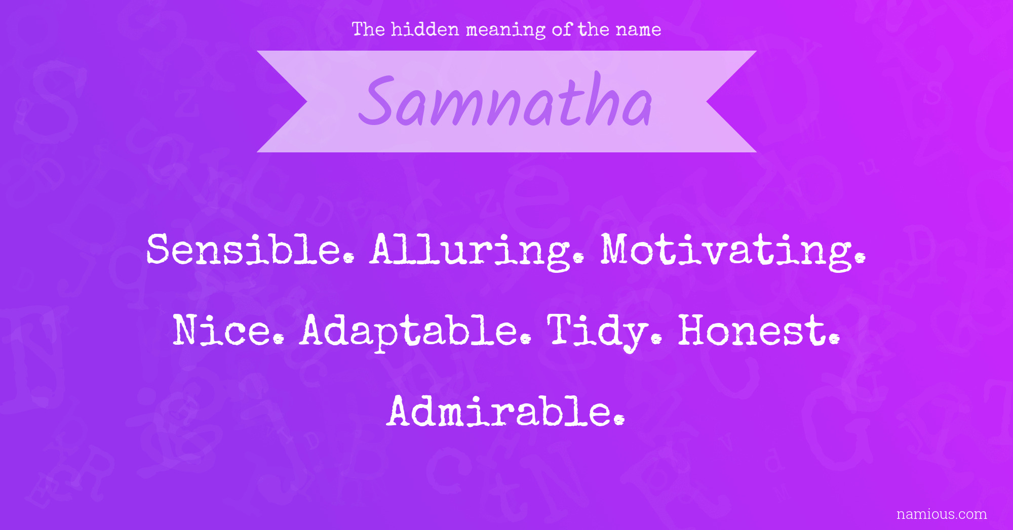 The hidden meaning of the name Samnatha