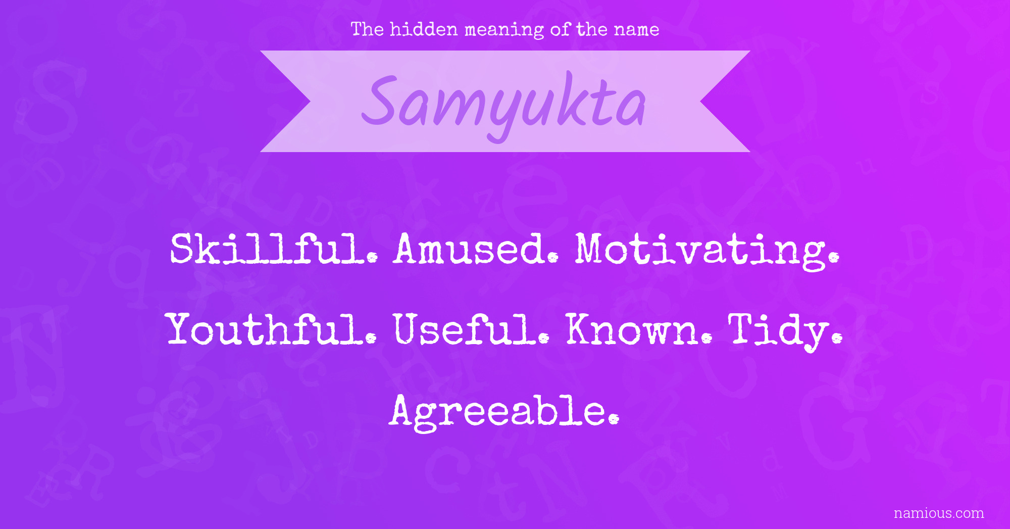 The hidden meaning of the name Samyukta