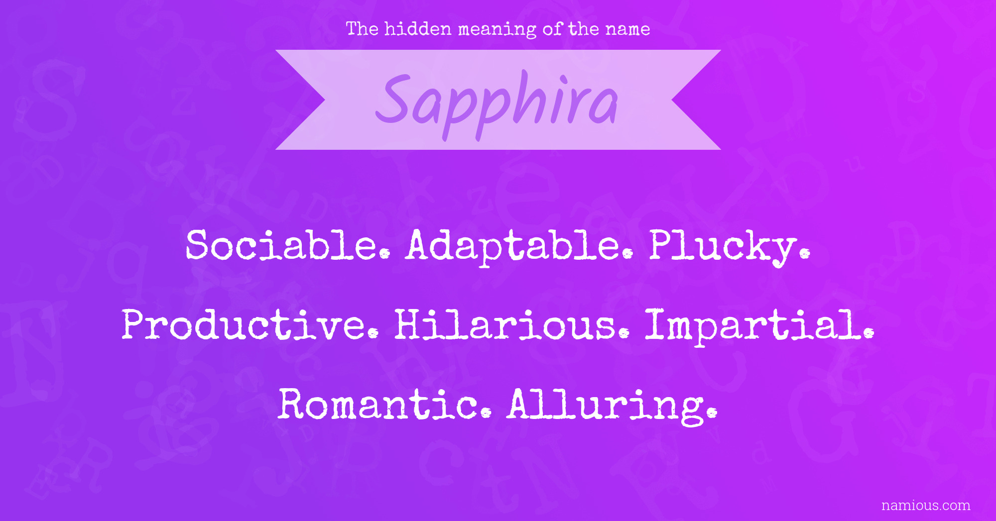 The hidden meaning of the name Sapphira