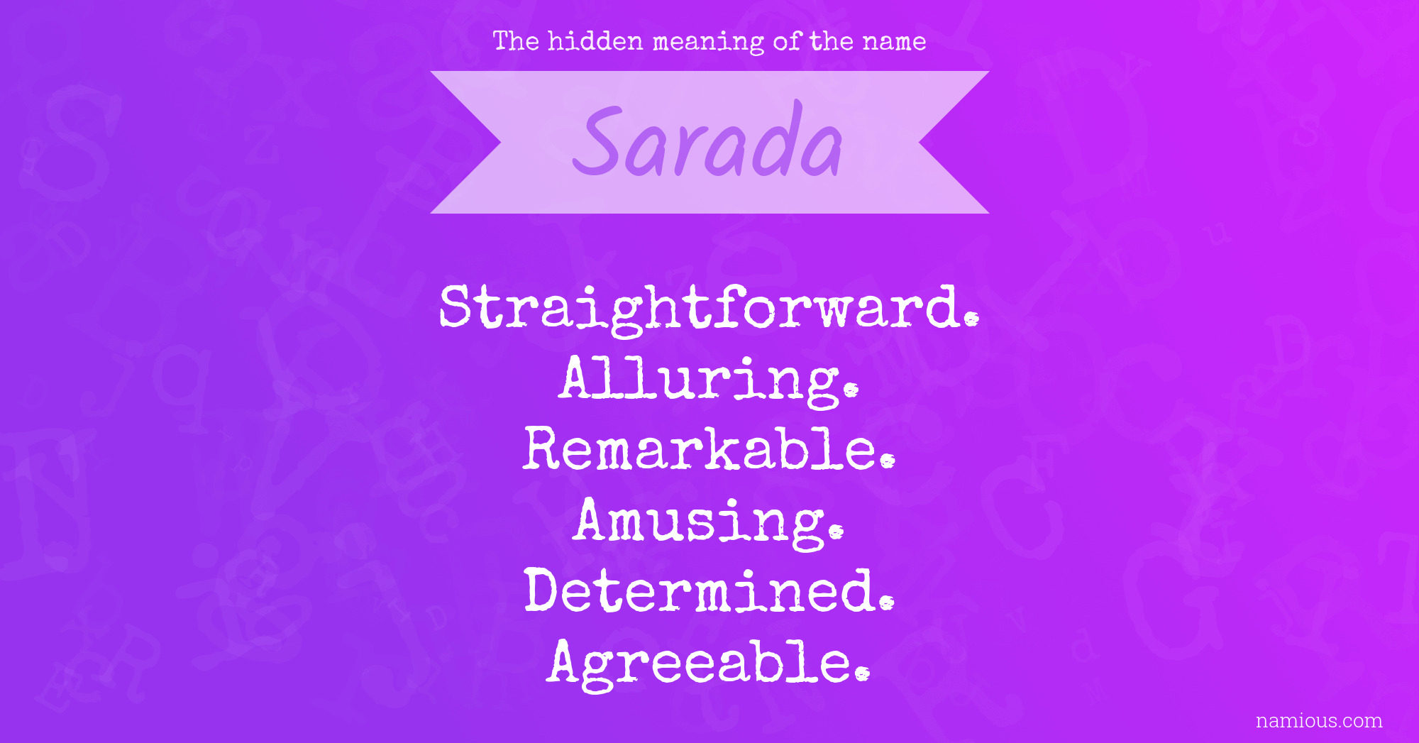 The hidden meaning of the name Sarada