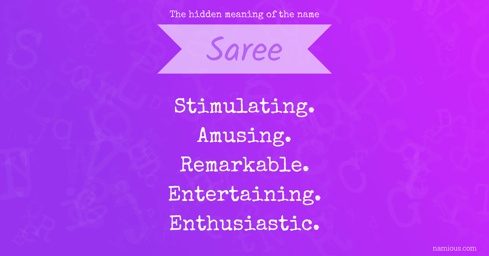 The hidden meaning of the name Saree