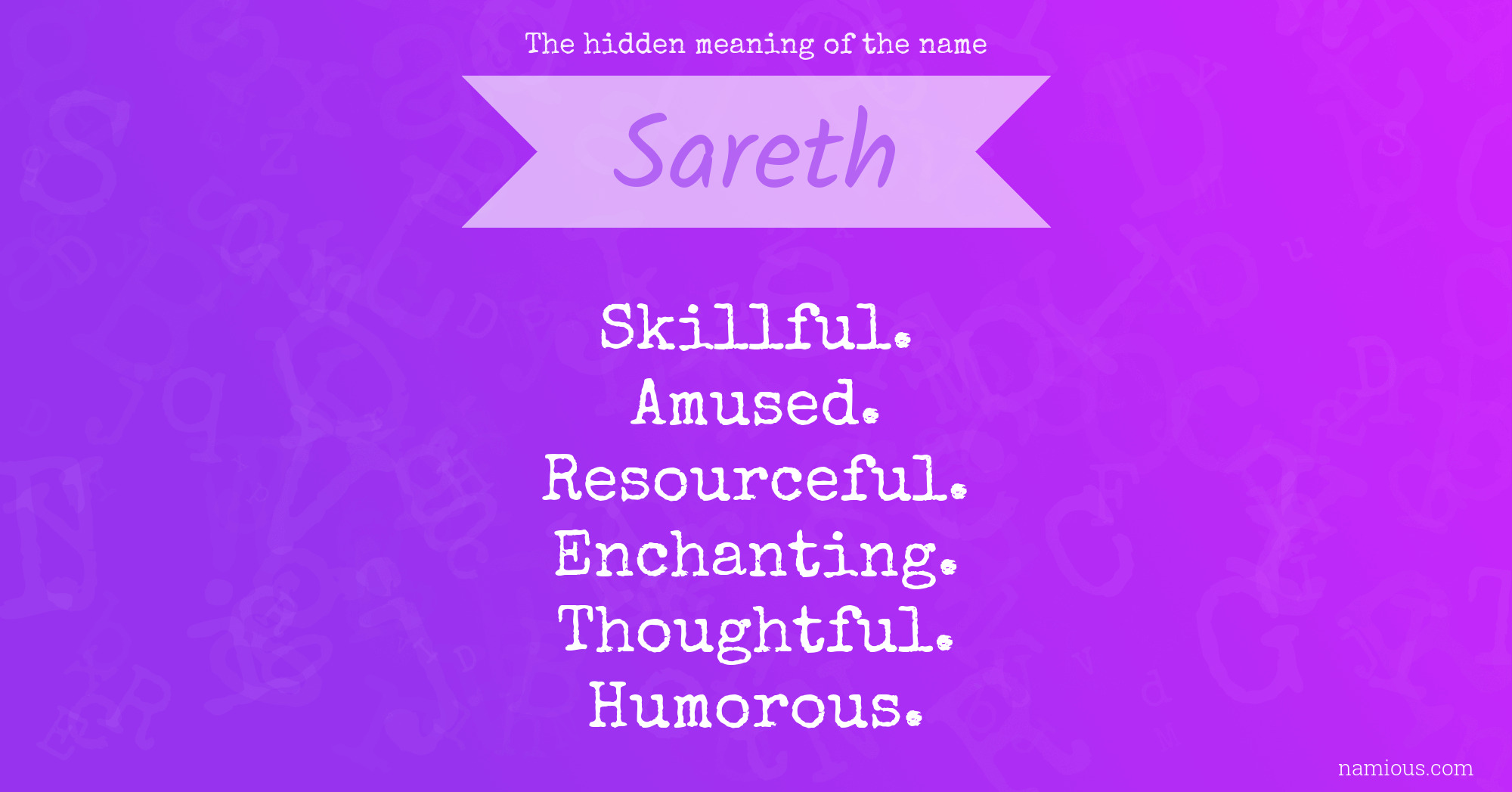 The hidden meaning of the name Sareth