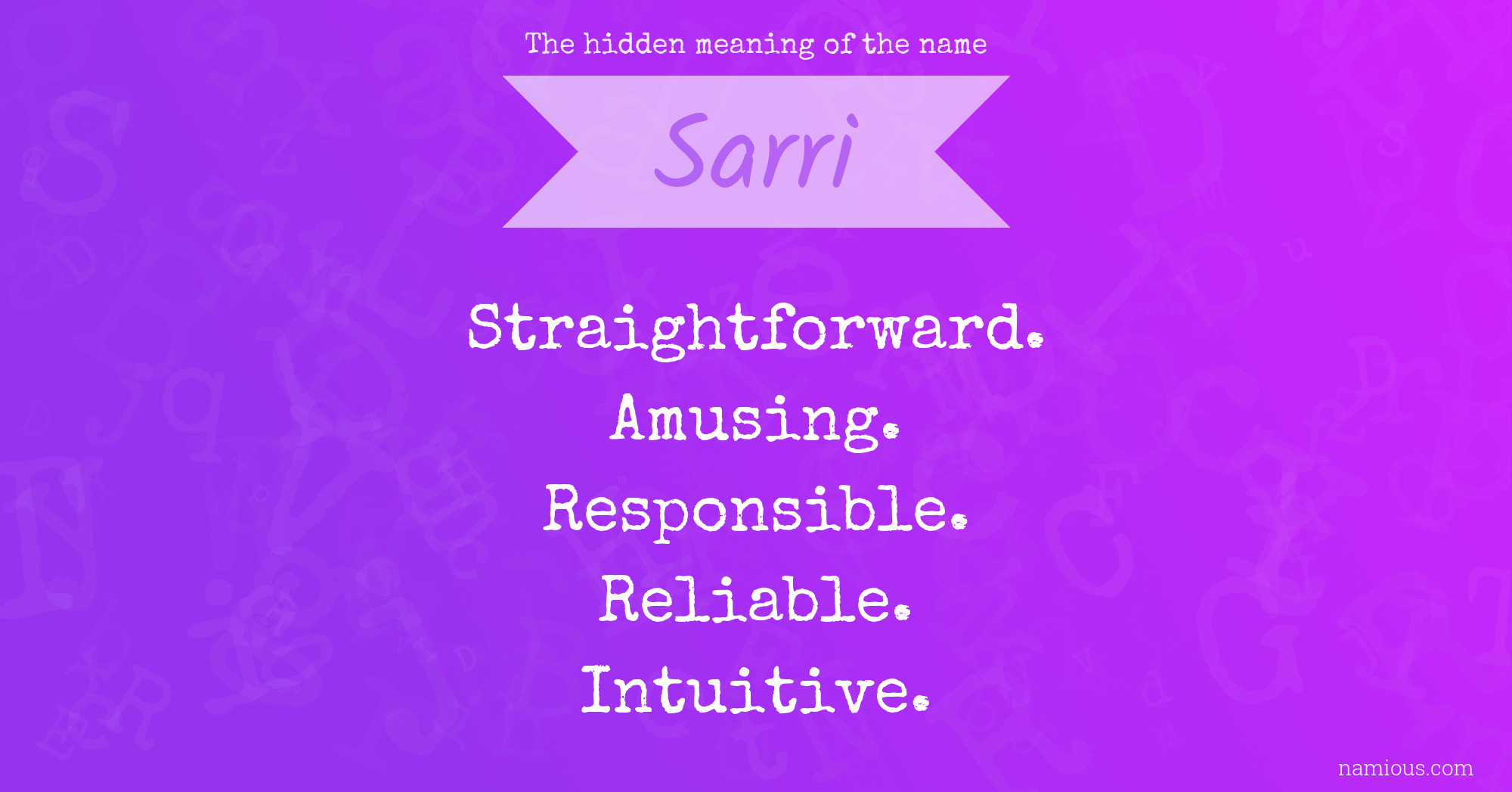 The hidden meaning of the name Sarri