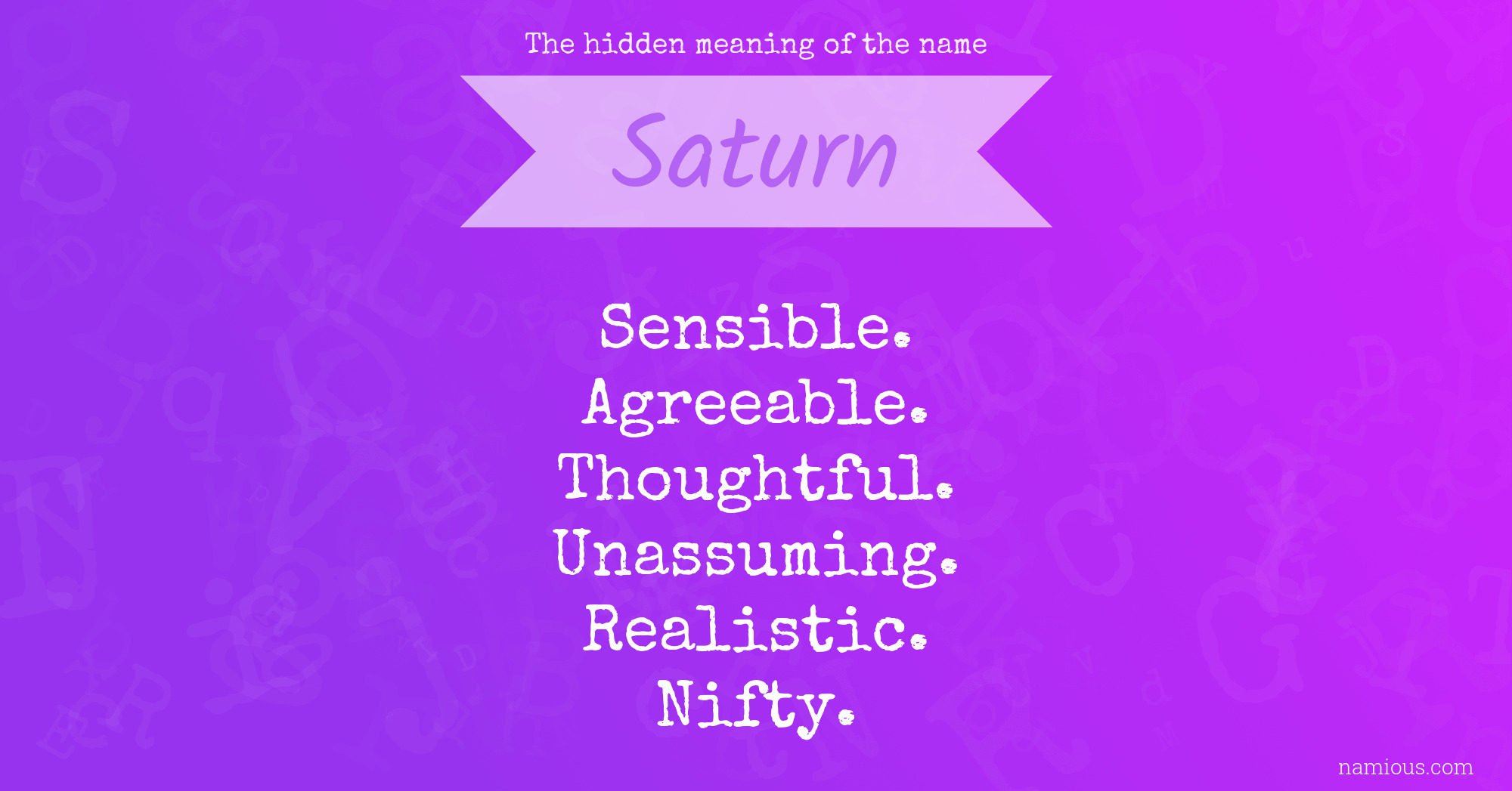 The hidden meaning of the name Saturn