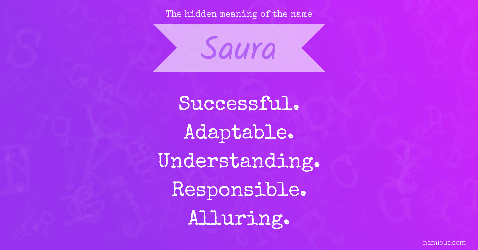 The hidden meaning of the name Saura