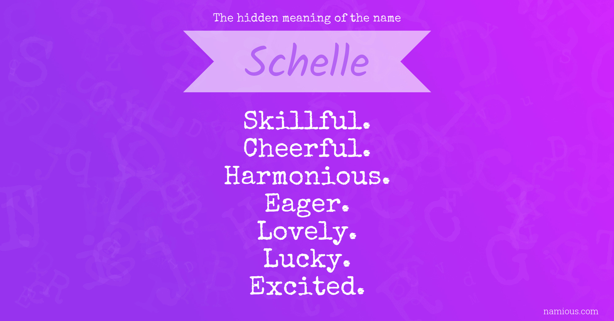 The hidden meaning of the name Schelle