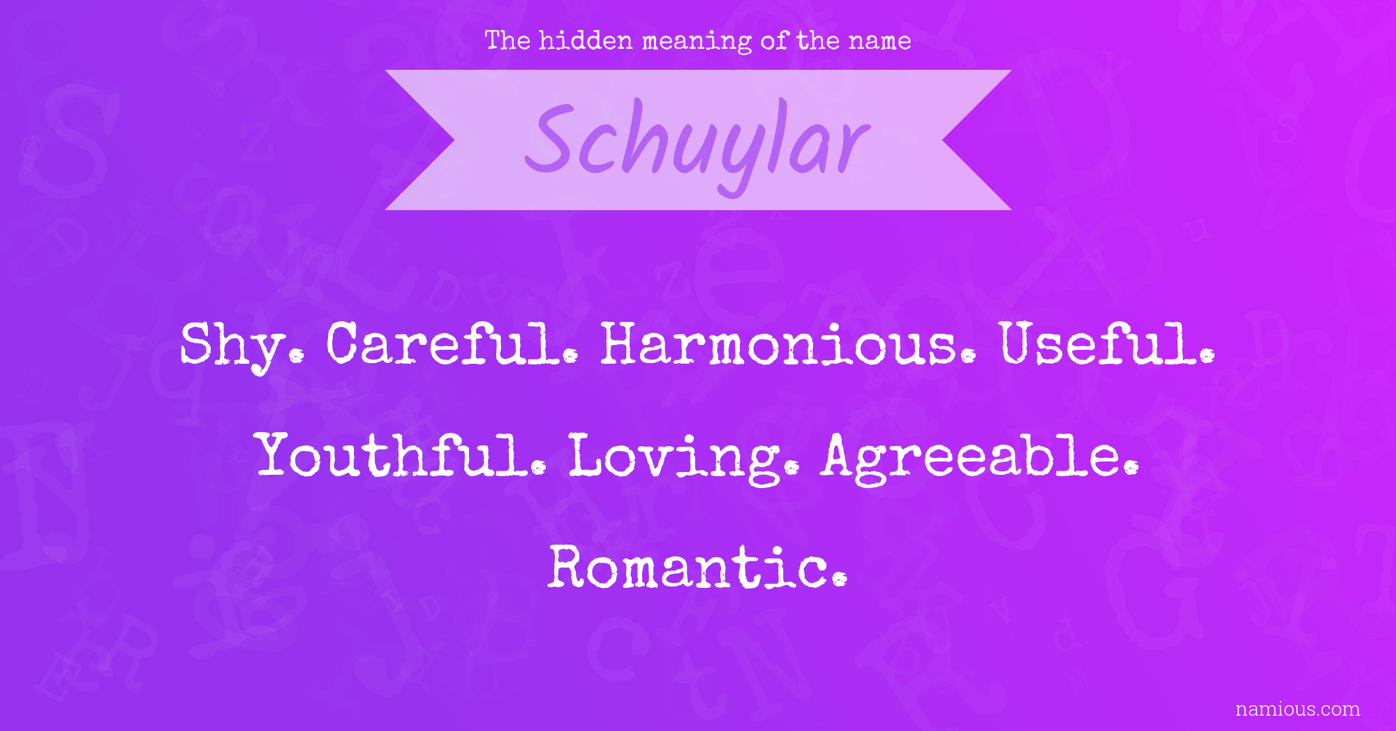 The hidden meaning of the name Schuylar