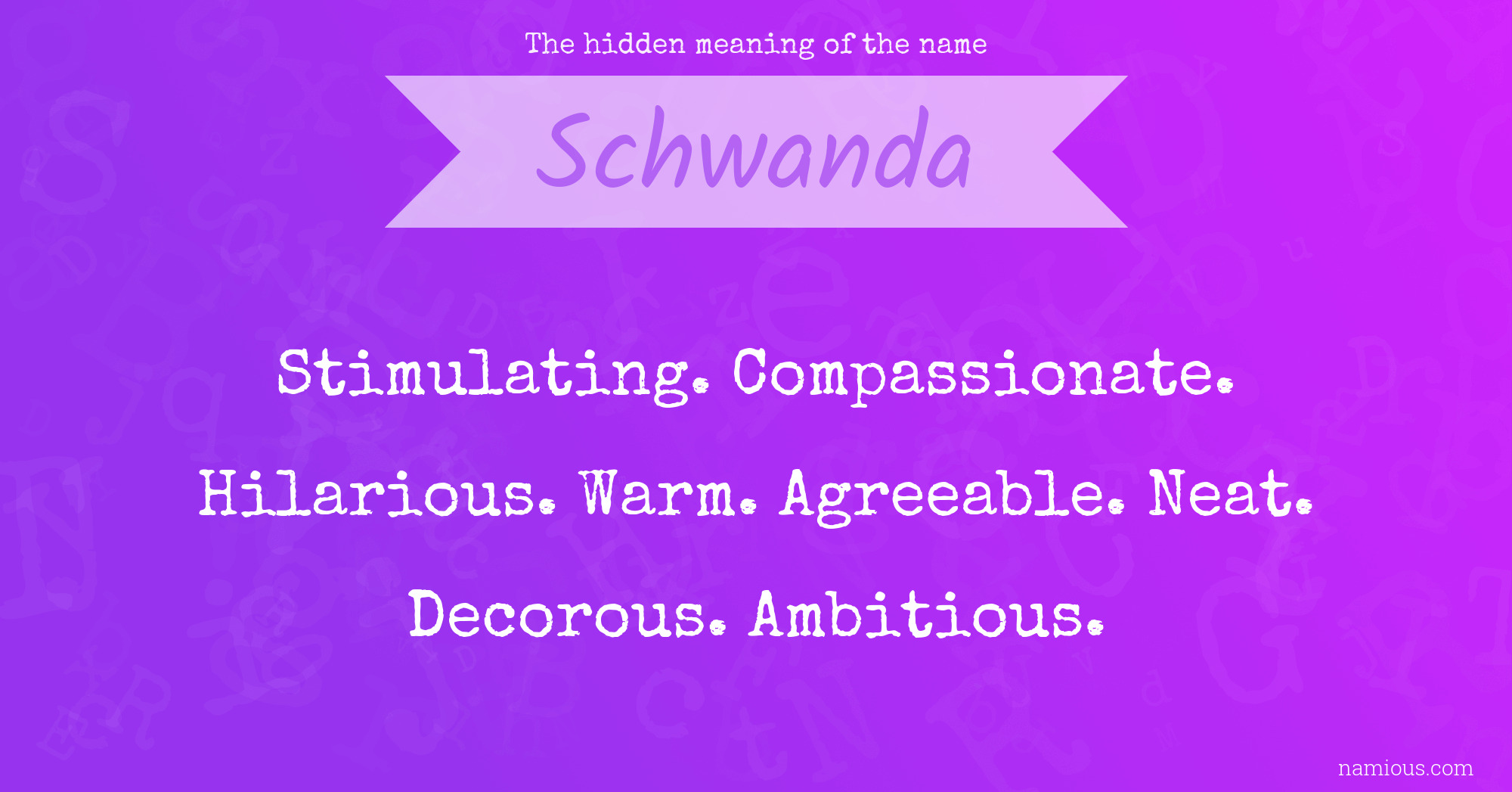 The hidden meaning of the name Schwanda