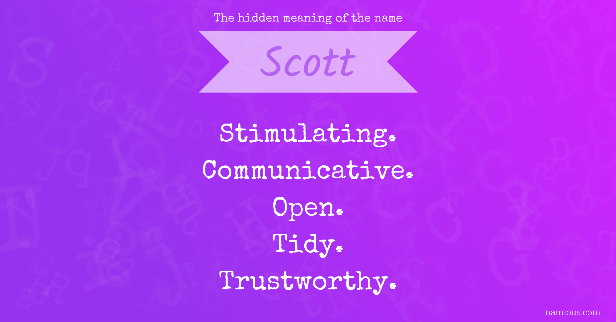 The hidden meaning of the name Scott