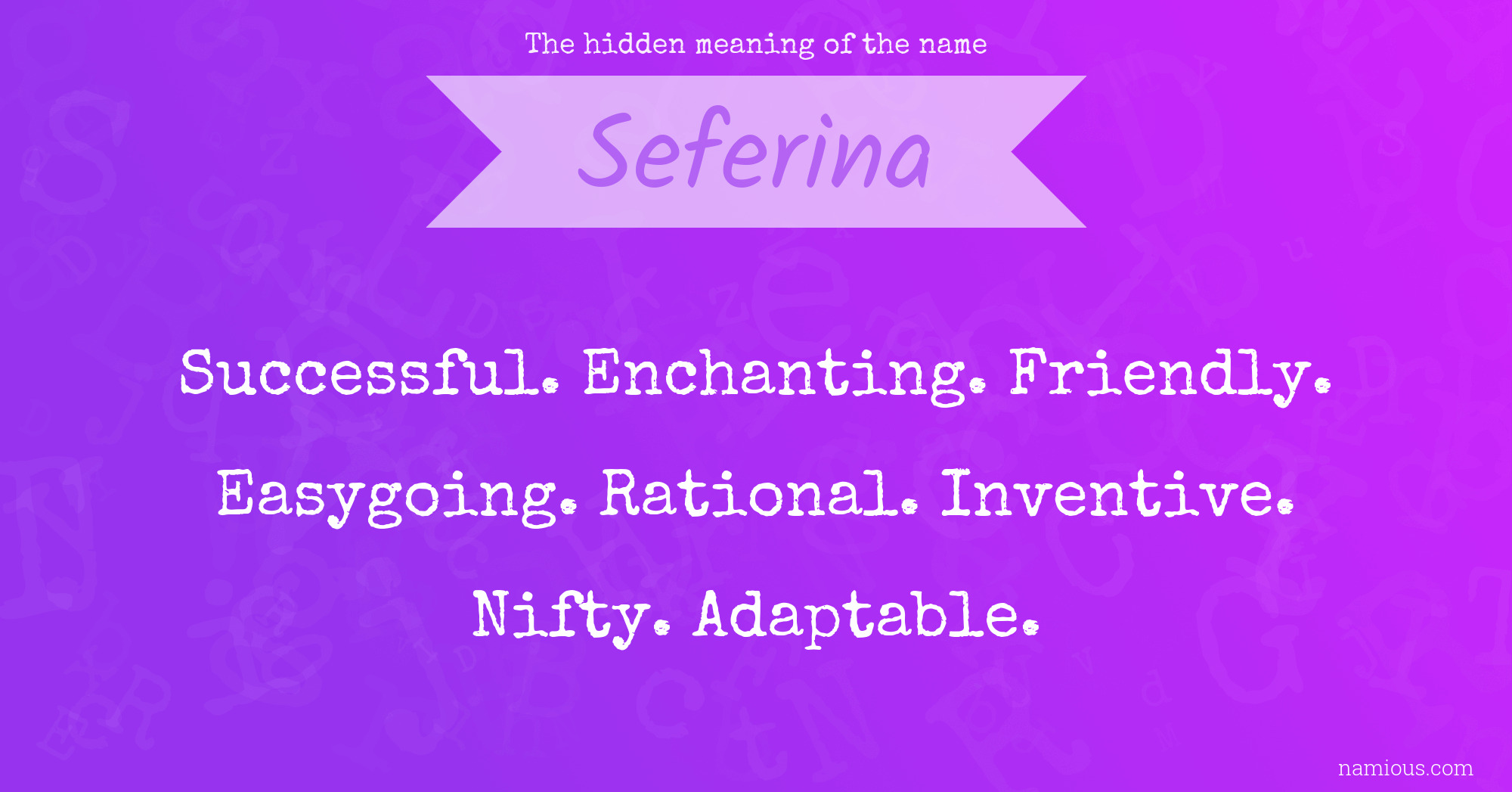 The hidden meaning of the name Seferina