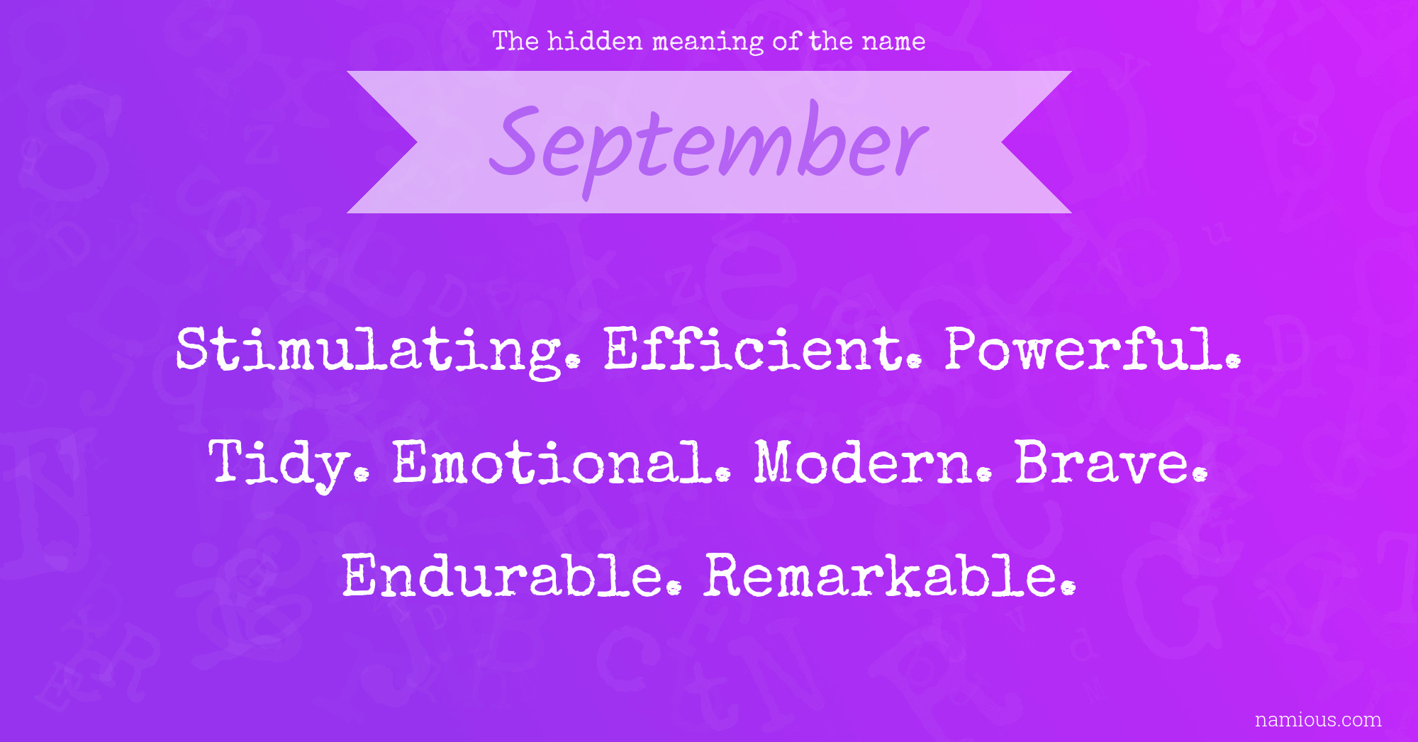 The hidden meaning of the name September