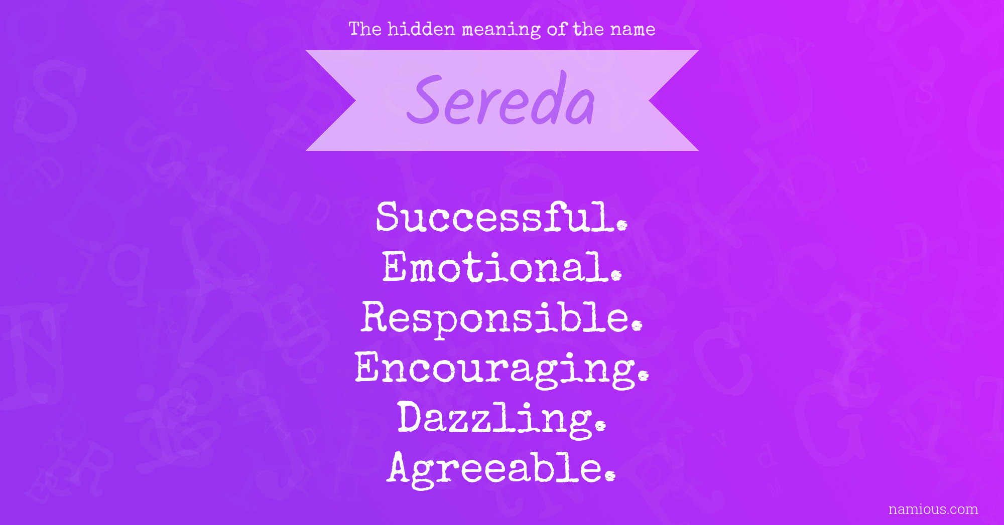 The hidden meaning of the name Sereda