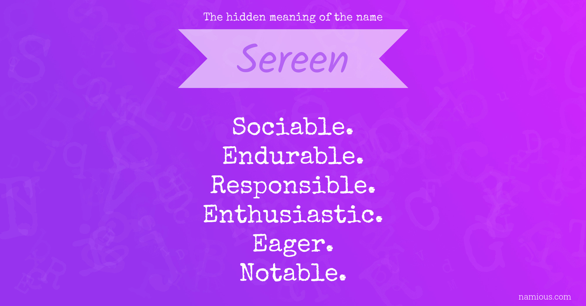 The hidden meaning of the name Sereen