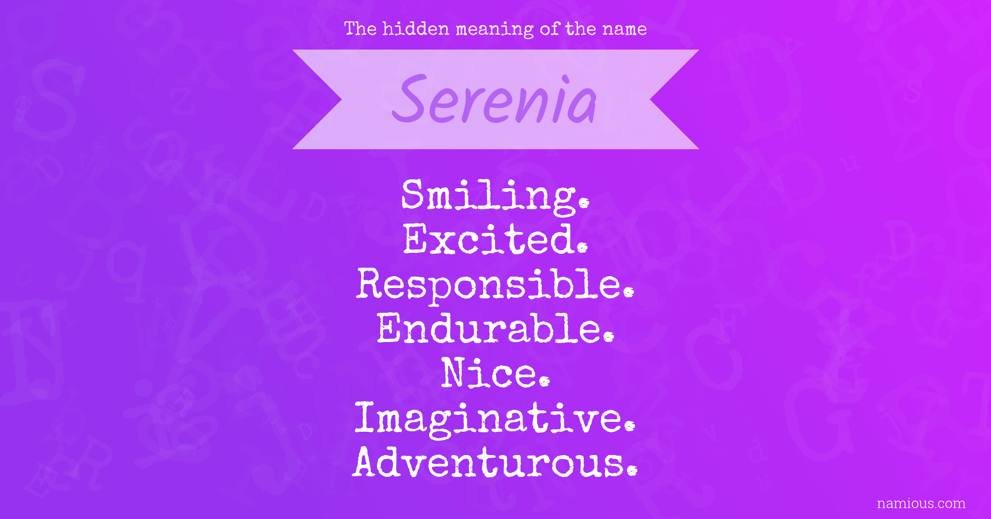 The hidden meaning of the name Serenia