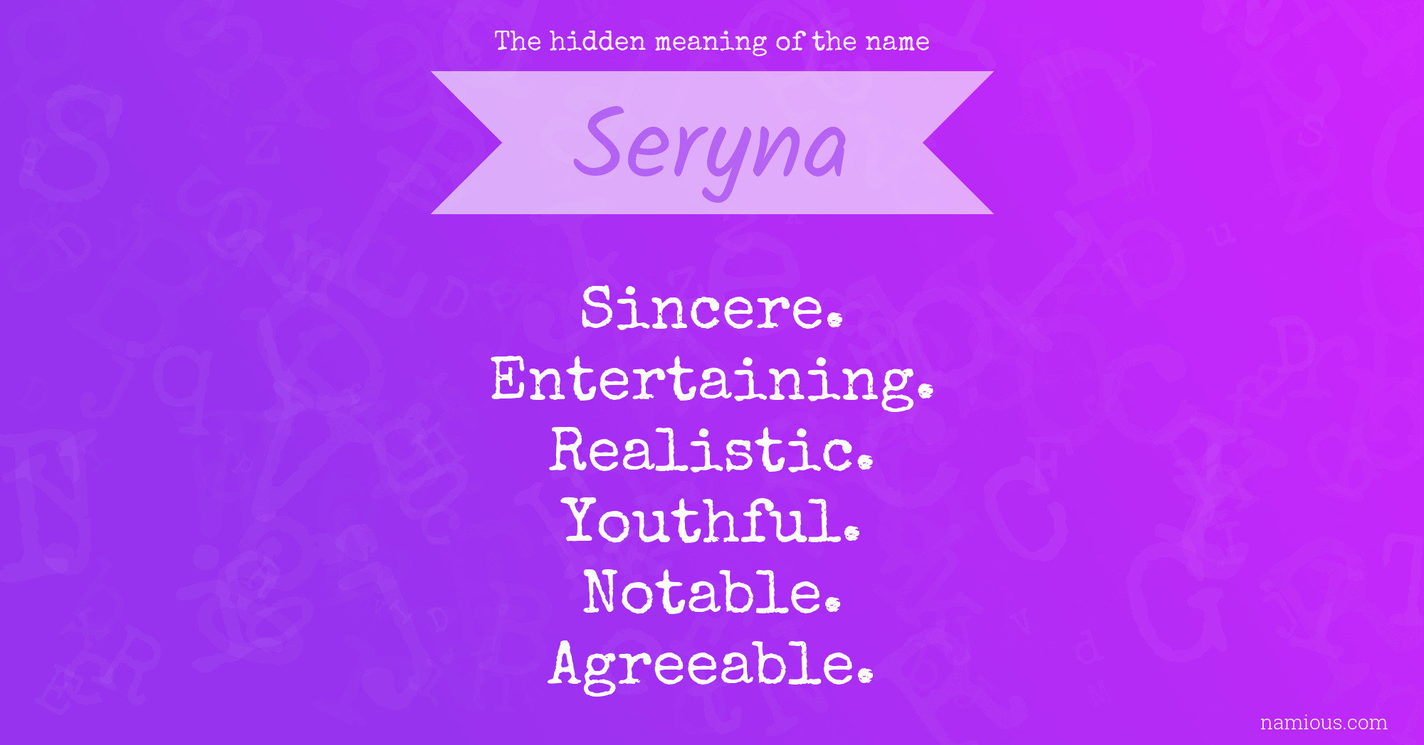 The hidden meaning of the name Seryna