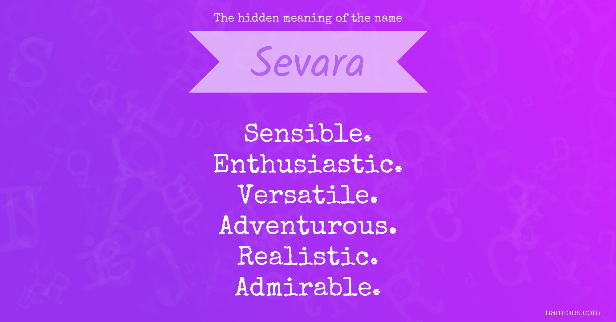 The hidden meaning of the name Sevara