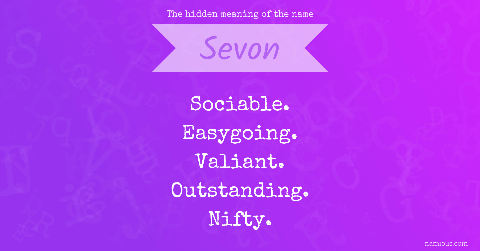 The hidden meaning of the name Sevon