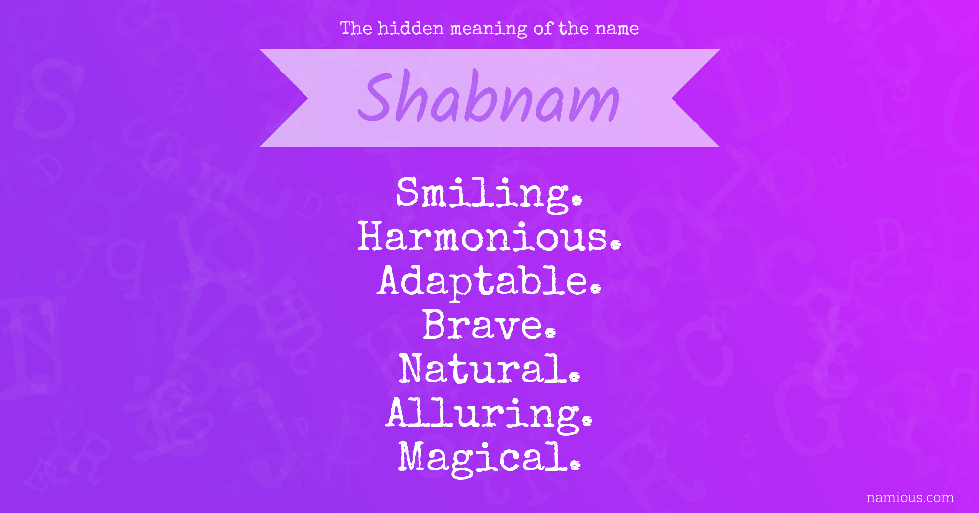 The hidden meaning of the name Shabnam