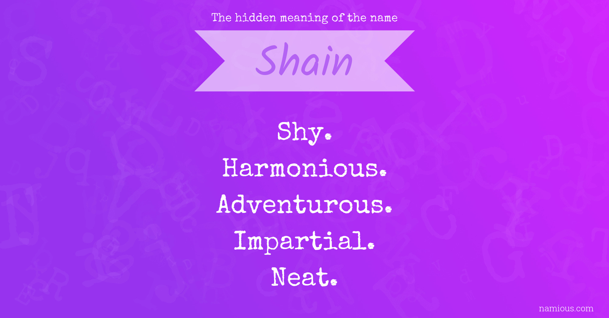 The hidden meaning of the name Shain