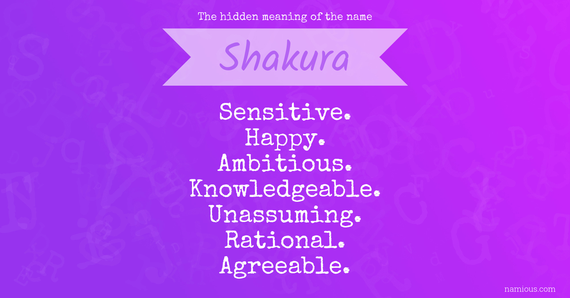 The hidden meaning of the name Shakura